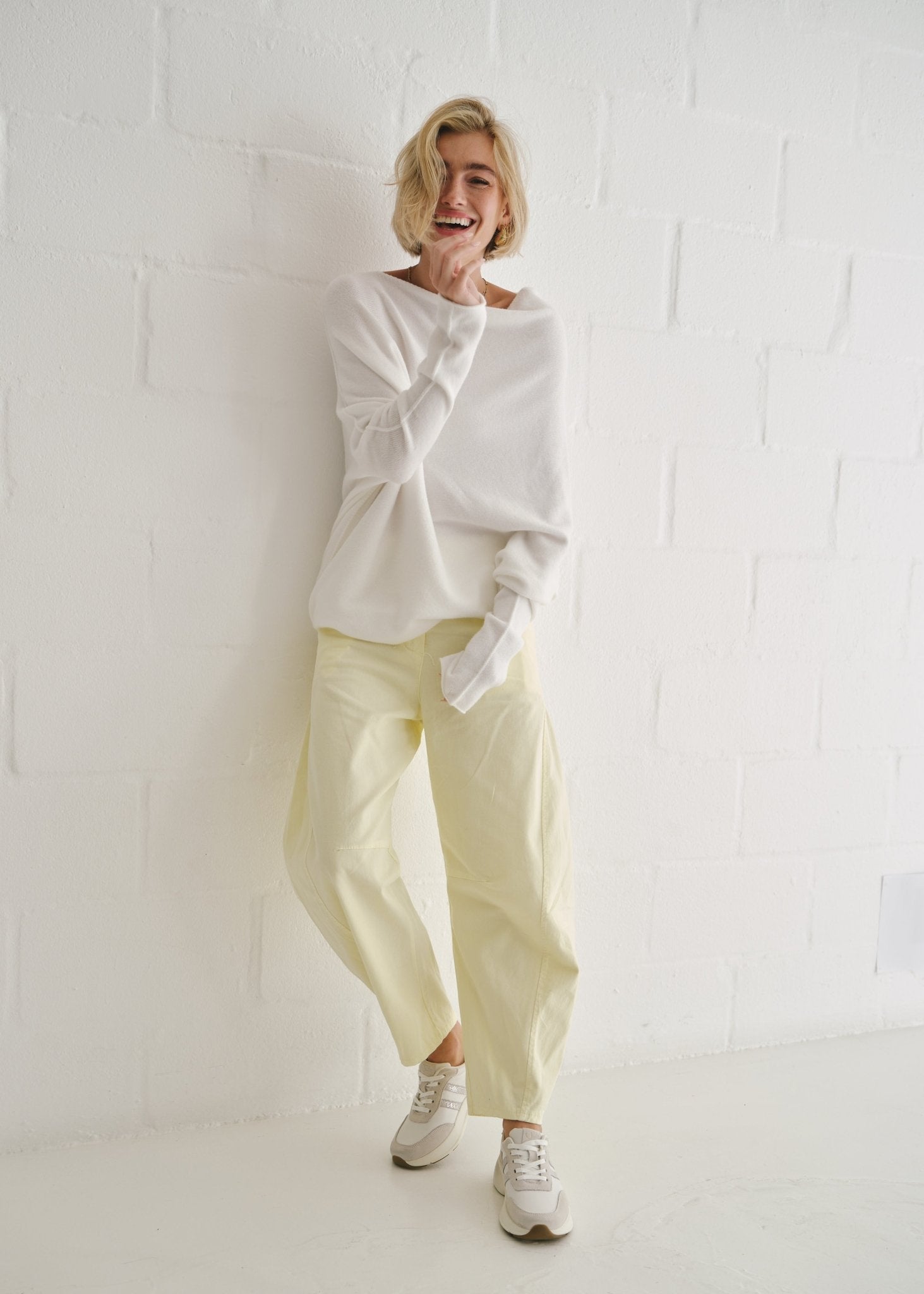 View our Sofia Italian Batwing Knit in Cream - by Tribute Store