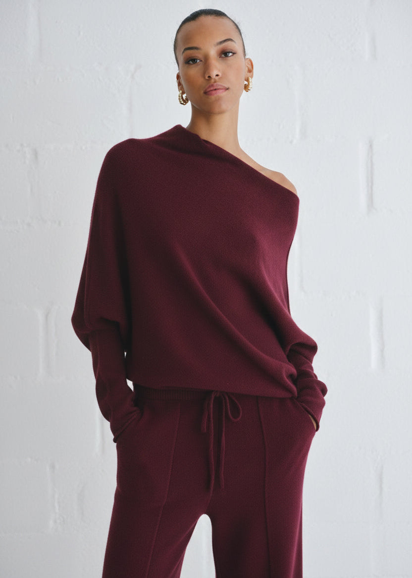 View our Sofia Italian Batwing Knit in Navy - by Tribute Store