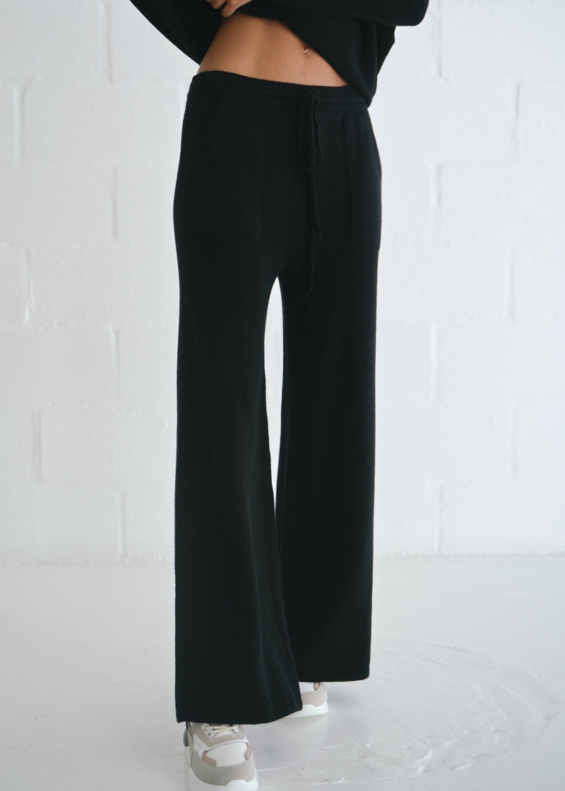 View our Sofia Italian Knitted Palazzo Pants In Black - by Tribute Store
