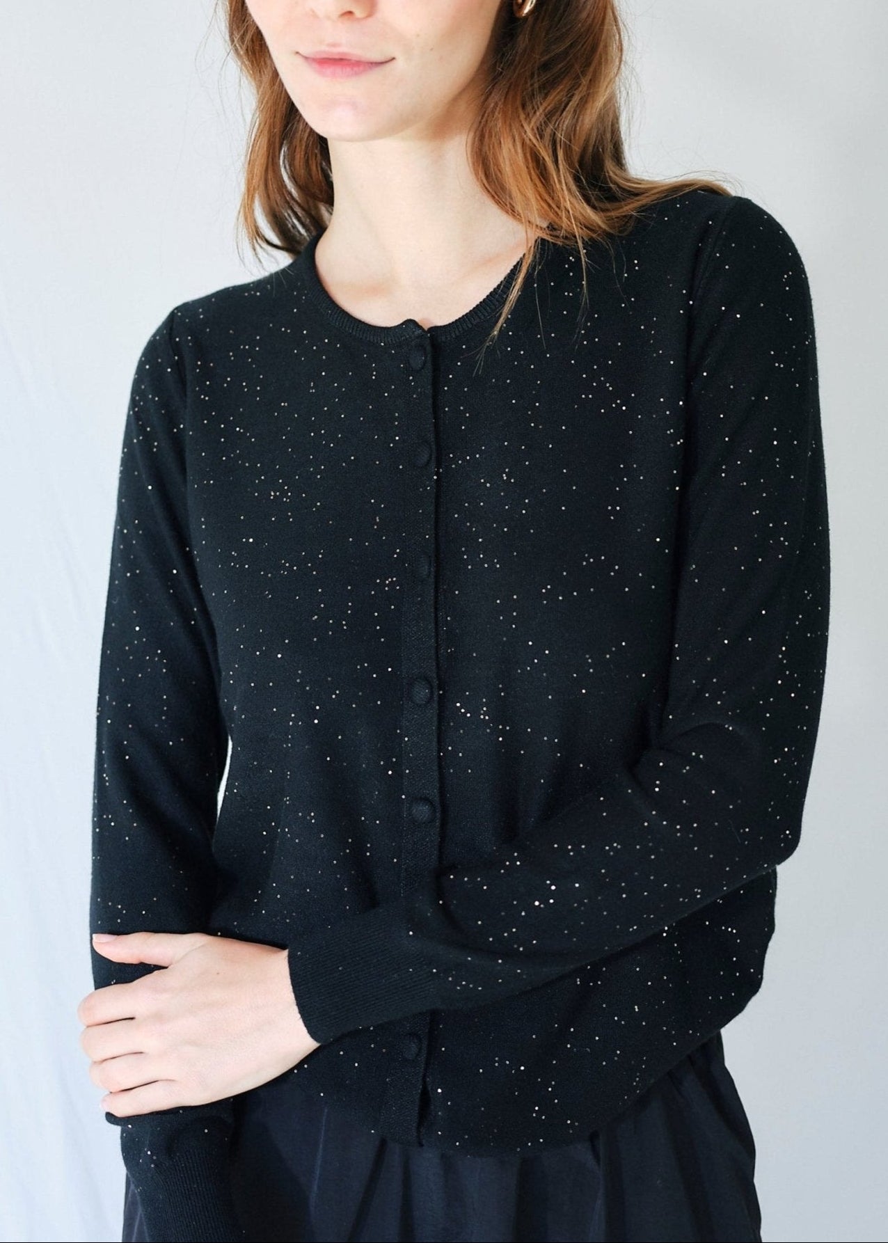 View our Sparkle Lurex Cardigan in Black - by Tribute Store