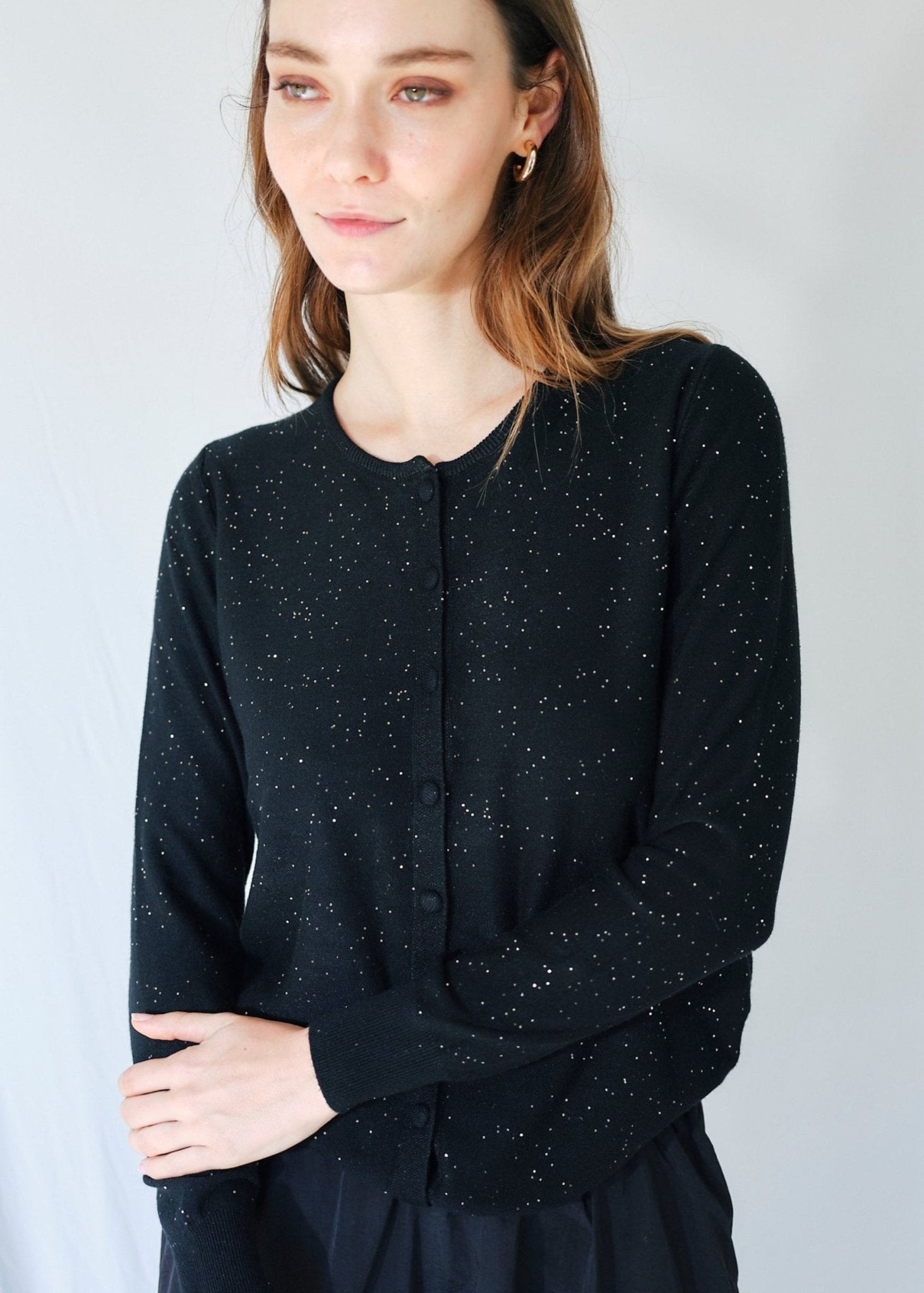View our Sparkle Lurex Cardigan in Black - by Tribute Store