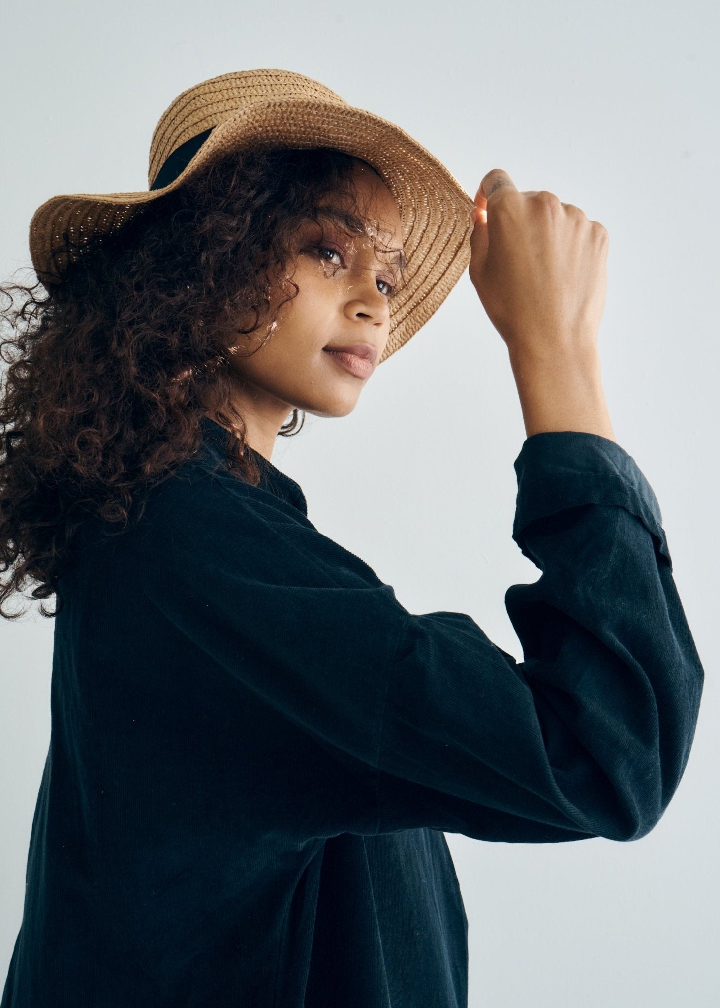 View our Stella Italian Velour Deep V Neck Dress in Black - by Tribute Store