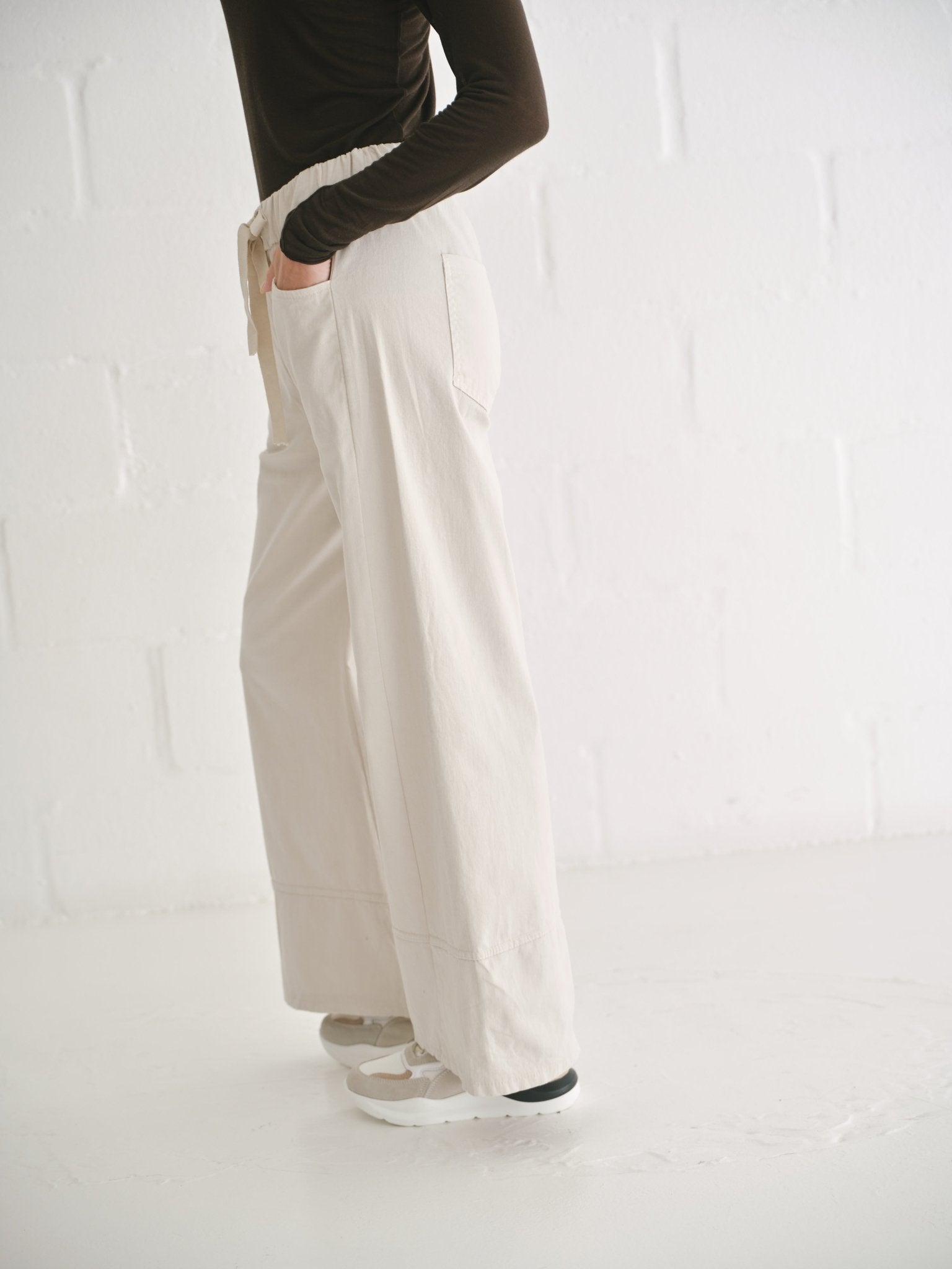 View our Straight Leg Pants In Beige - by Tribute Store