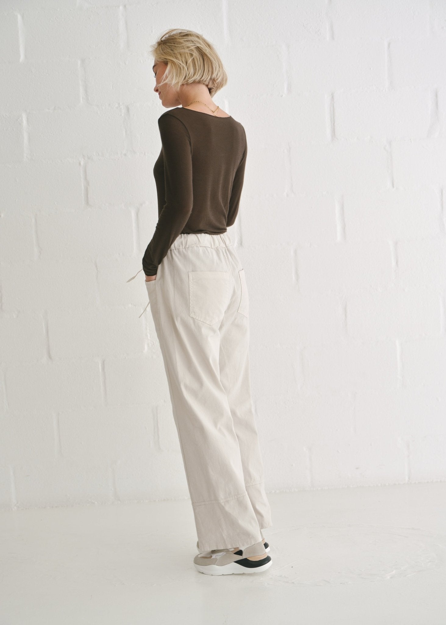 View our Straight Leg Pants In Beige - by Tribute Store