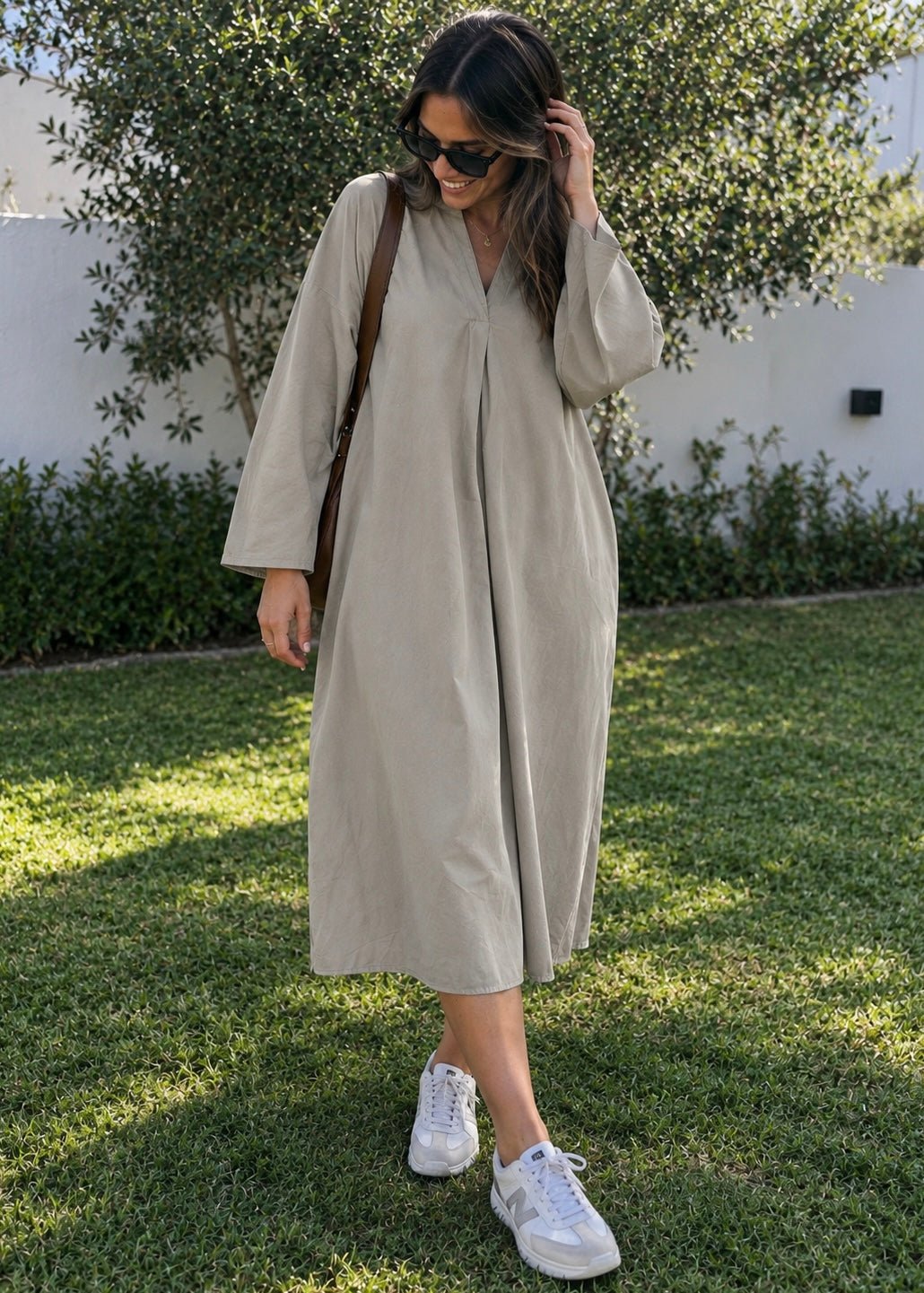View our Sundrifter Midi Dress in Taupe - by Tribute Store