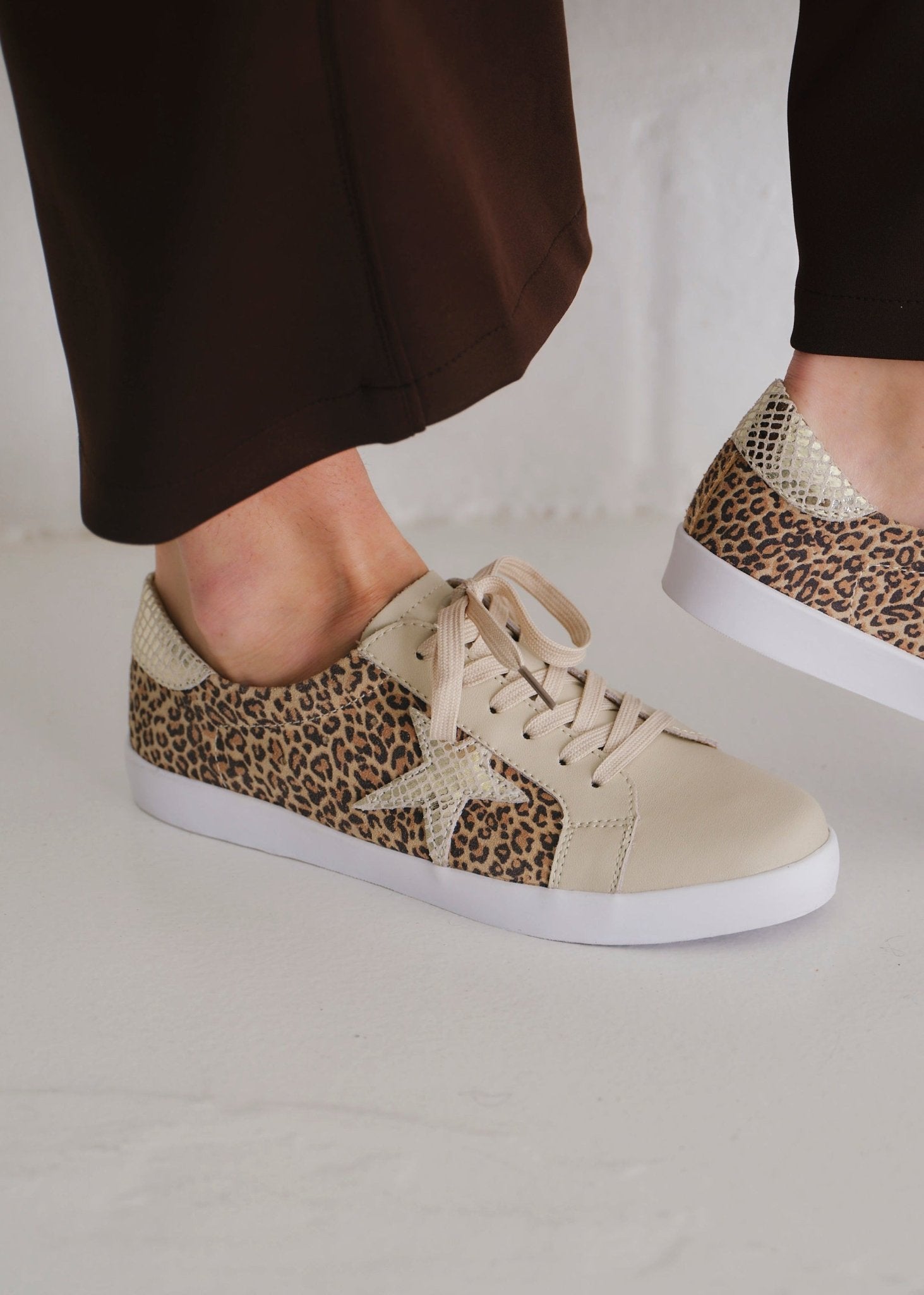 View our Sydney Leather Sneaker In Leopard Print - by Tribute Store