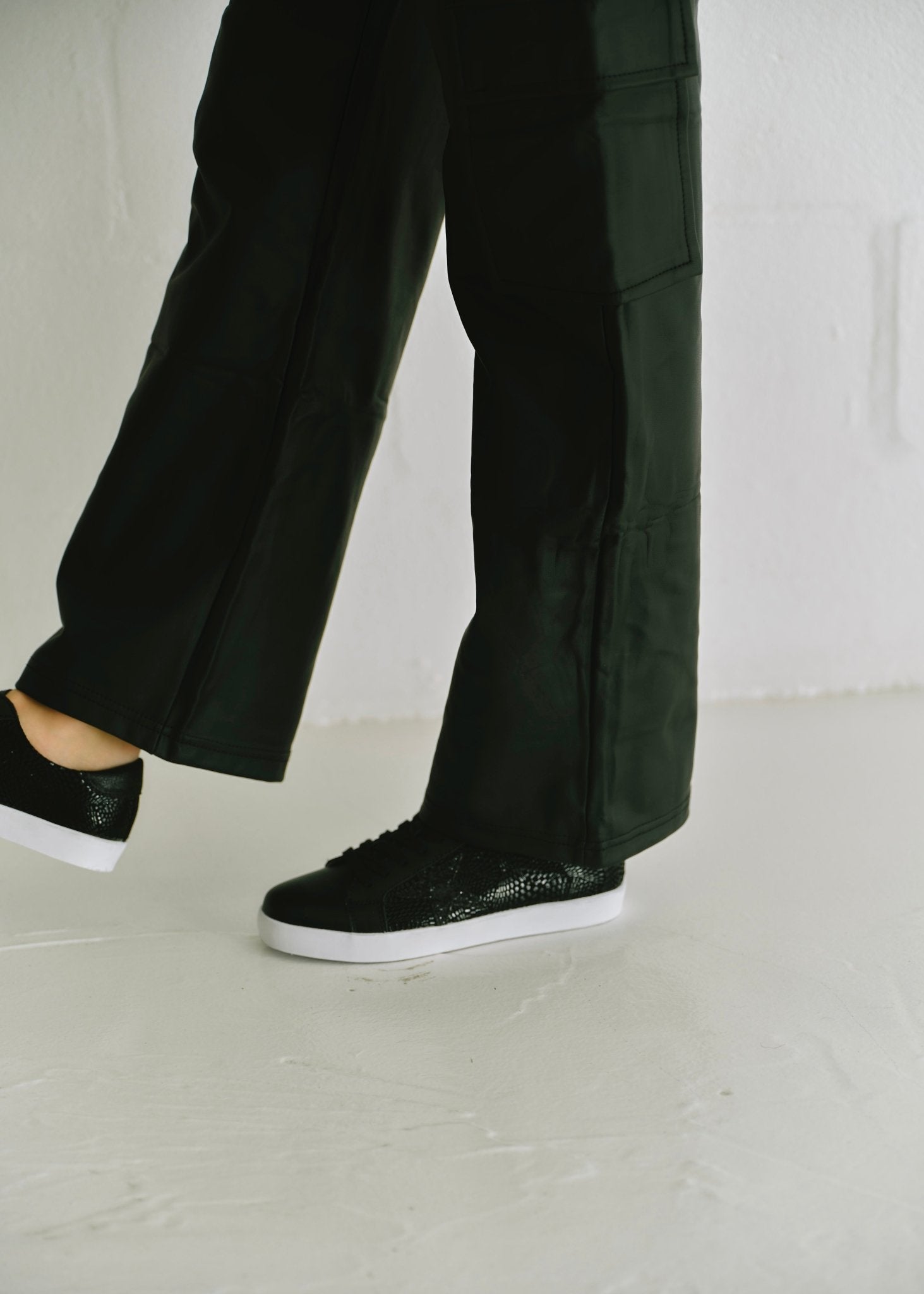 View our Sydney Leather Sneaker With Snake Print In Black - by Tribute Store