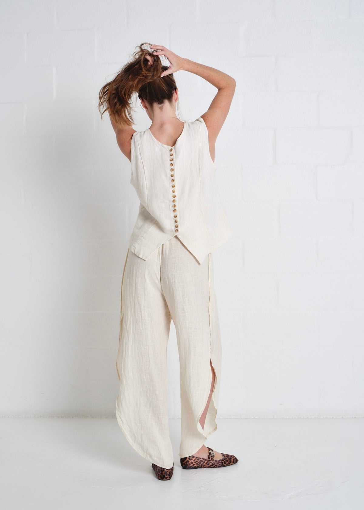 View our Sydney Linen Waistcoat In Cream - by Tribute Store