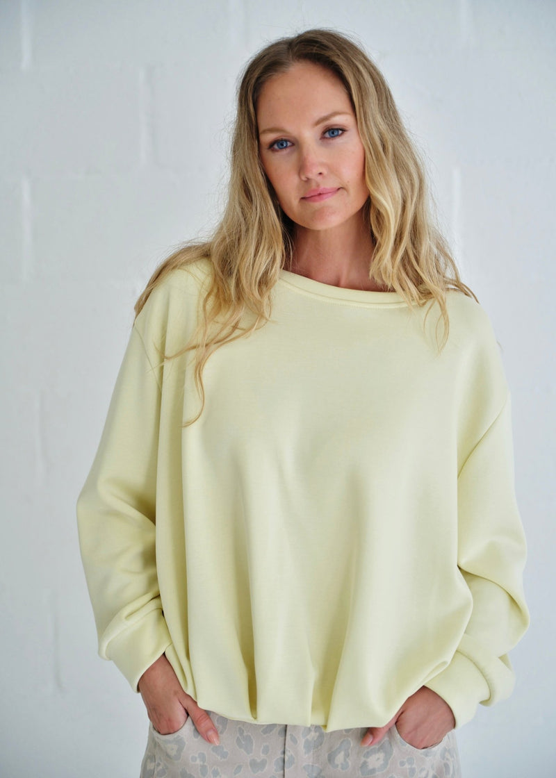 View our Tacoma Bubble Hem Sweater In Butter Yellow - by Tribute Store
