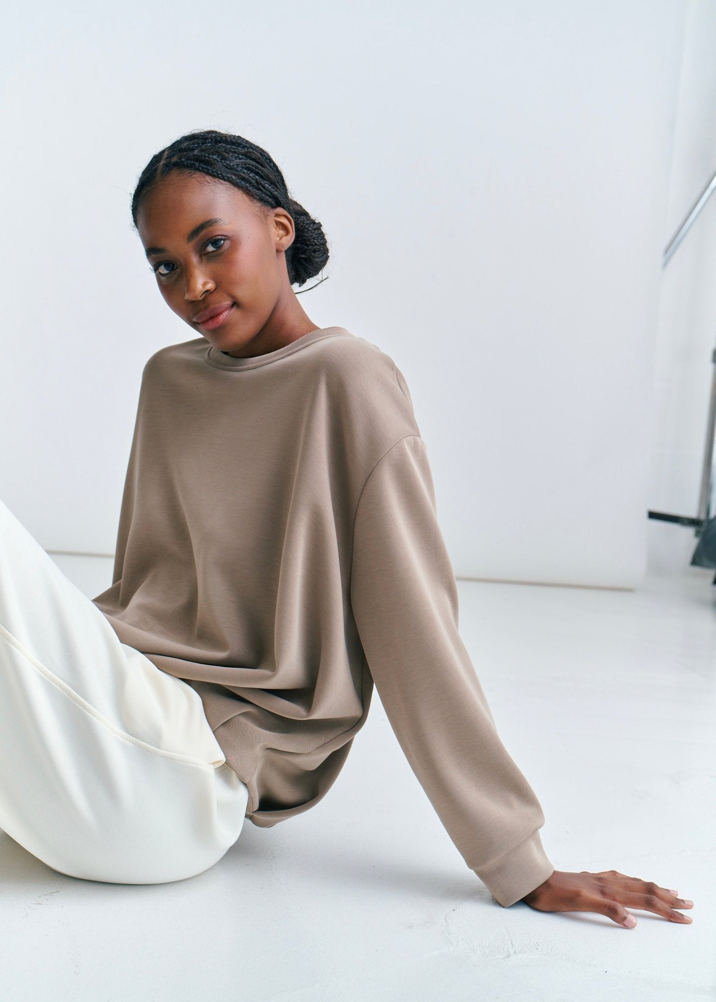 View our Tacoma Bubble Hem Sweater In Dark Khaki - by Tribute Store