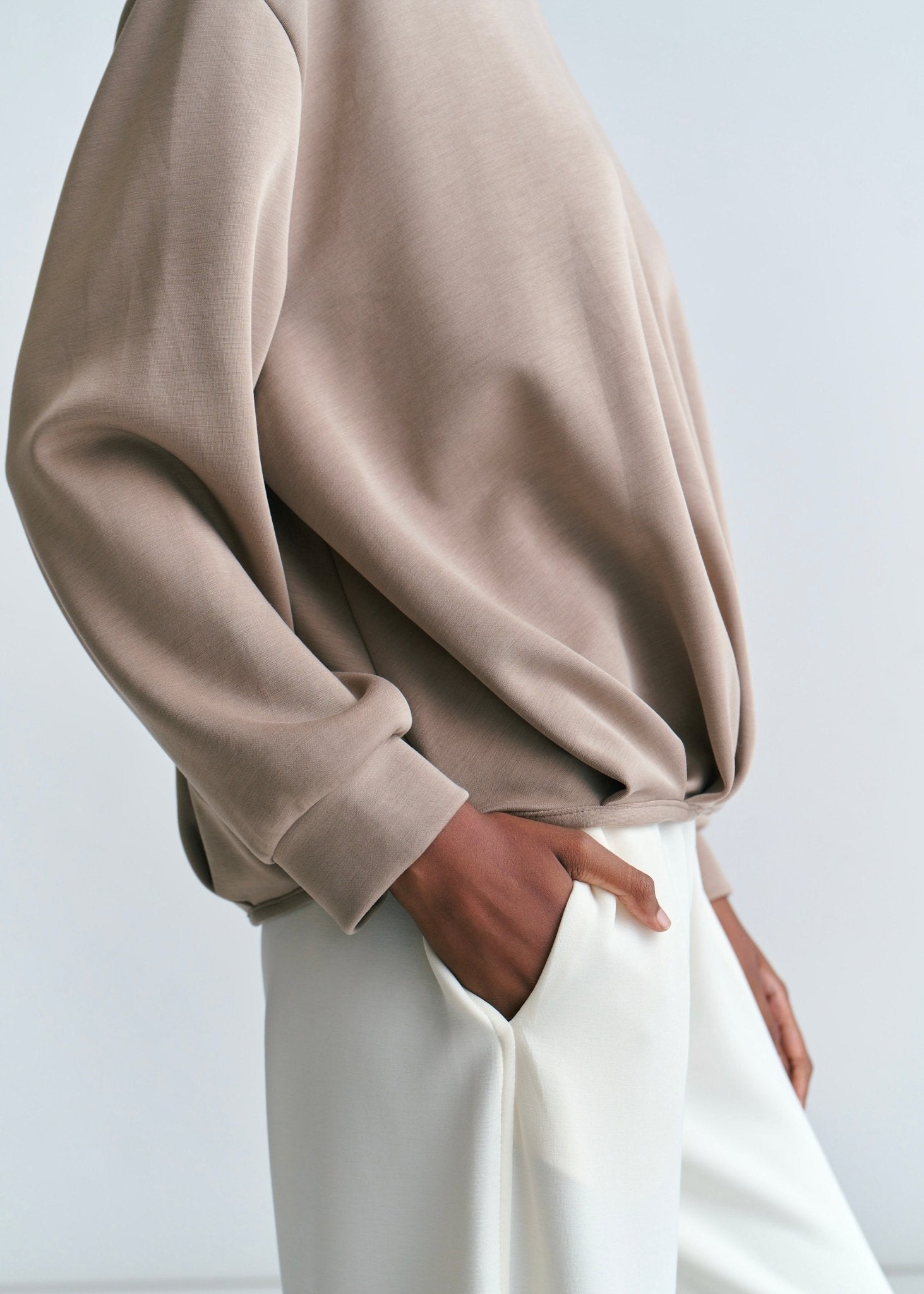 View our Tacoma Bubble Hem Sweater In Dark Khaki - by Tribute Store
