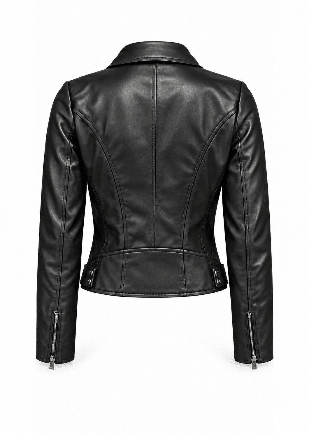 View our The Accomplice Genuine Lambskin Leather Biker Jacket in Jet Black - by Tribute Store