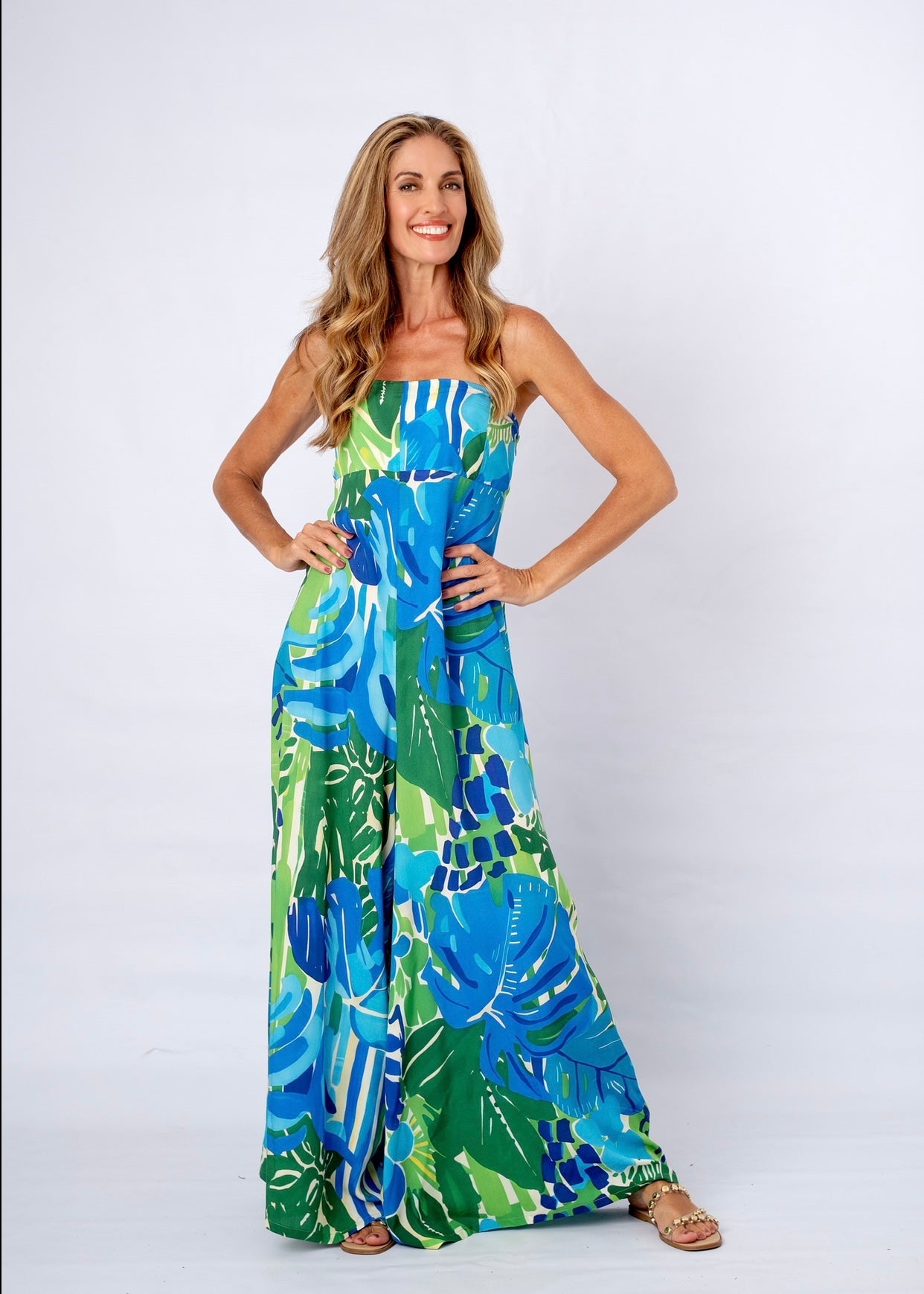 View our The Amazonia Luxe Jumpsuit In Botanic Tide - by Tribute Store