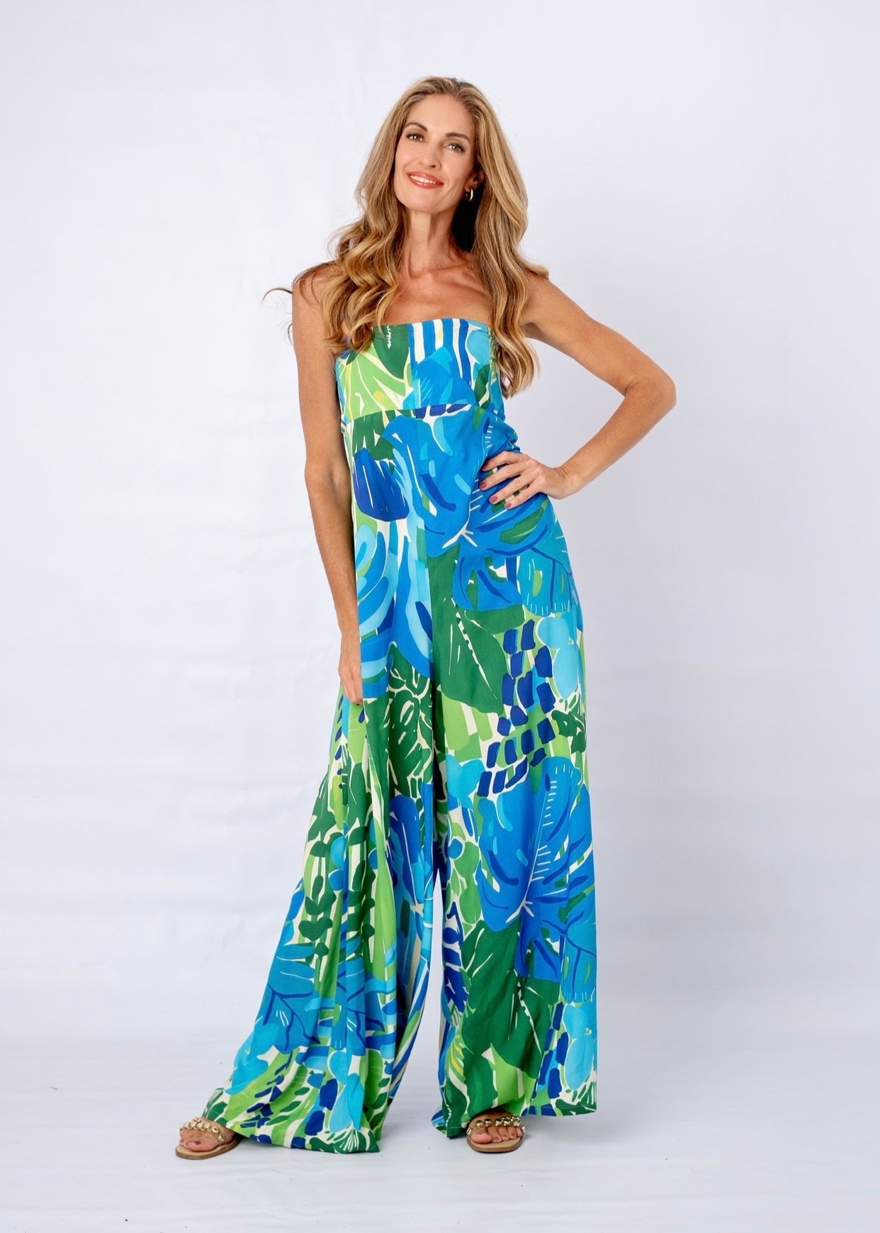 View our The Amazonia Luxe Jumpsuit In Botanic Tide - by Tribute Store