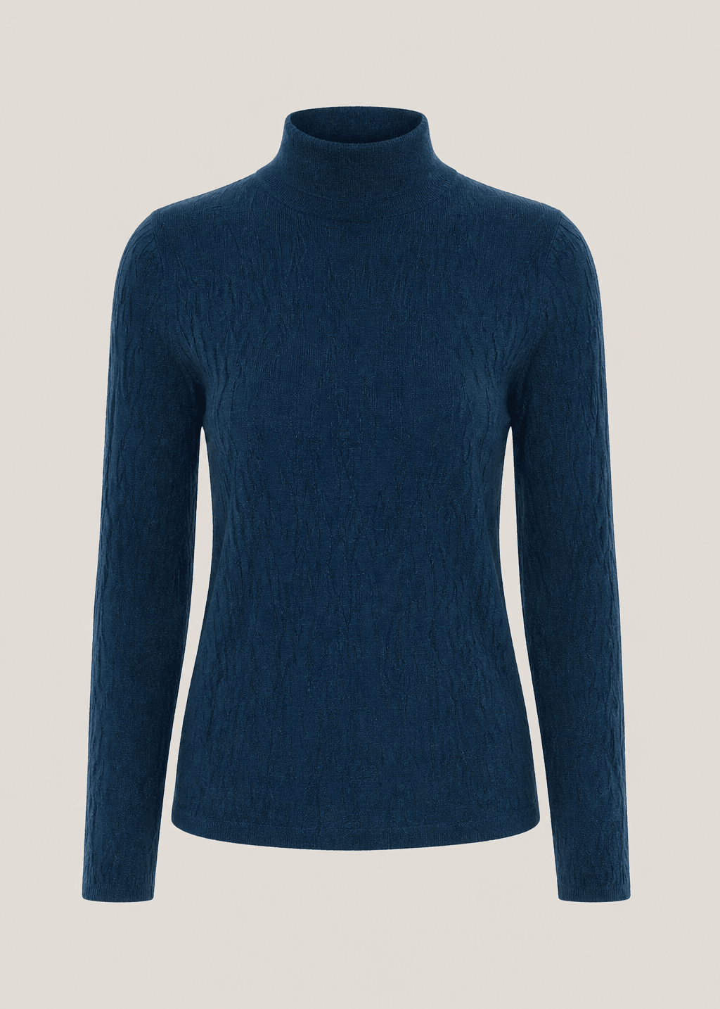 View our The Essential Teal Embossed Turtleneck Knit - by Tribute Store