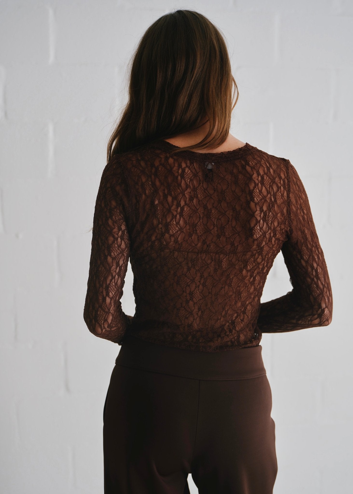View our The Jennifer Classic Lace Top In Chocolate - by Tribute Store