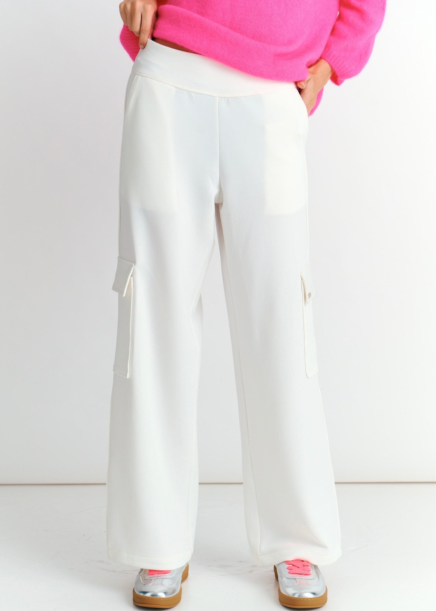 View our The Luxe Wide - Leg Cargo Pants In White - by Tribute Store