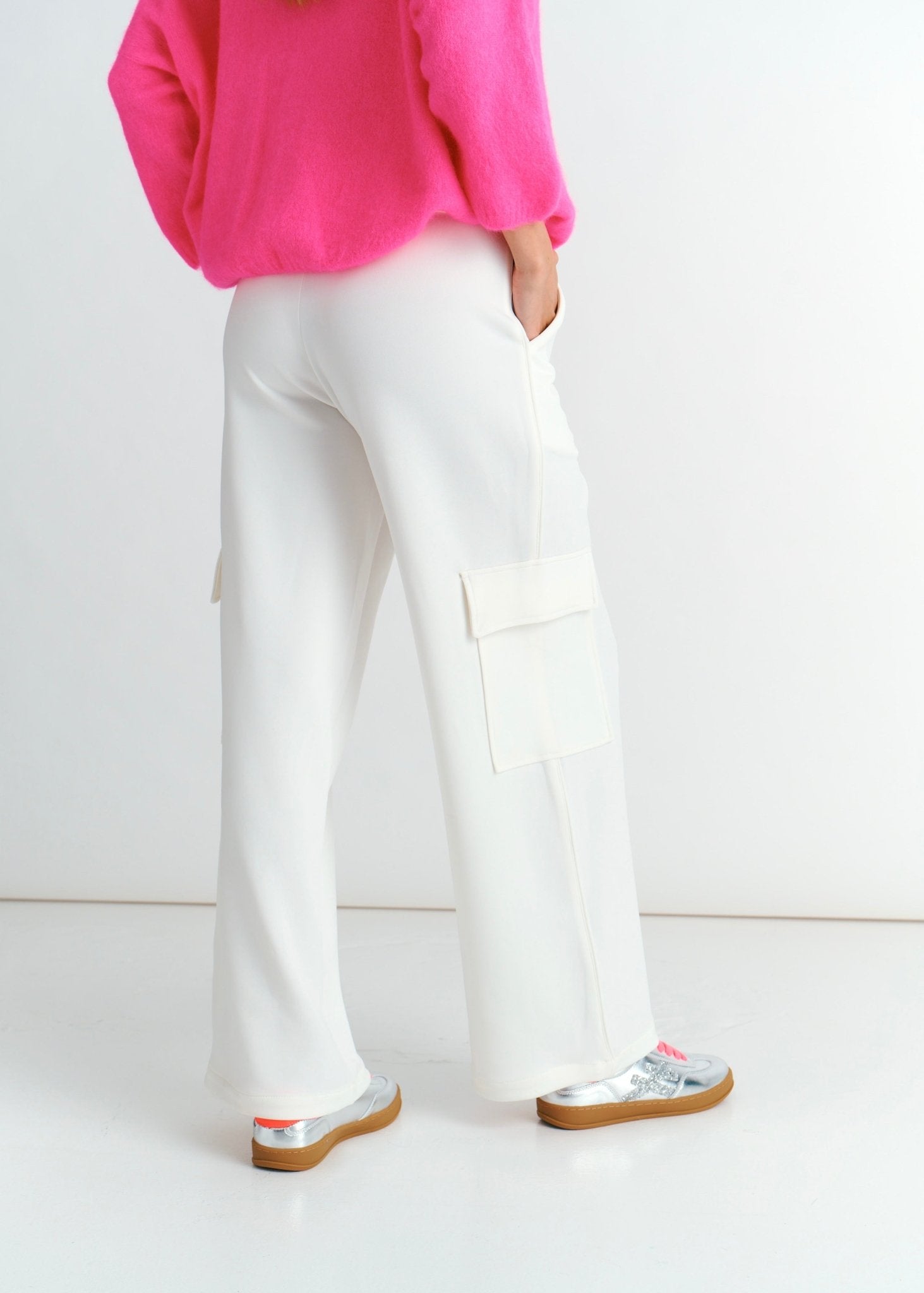 View our The Luxe Wide - Leg Cargo Pants In White - by Tribute Store