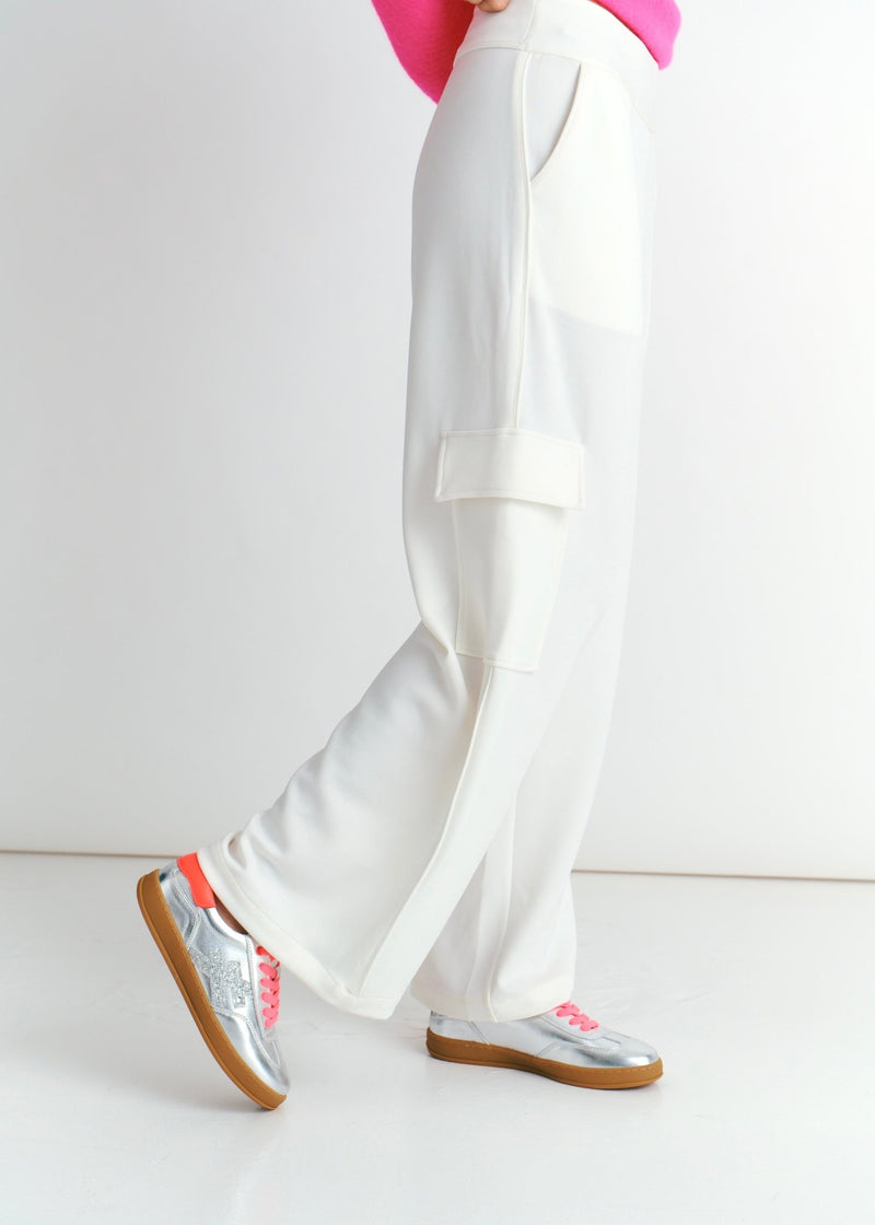View our The Luxe Wide - Leg Cargo Pants In White - by Tribute Store