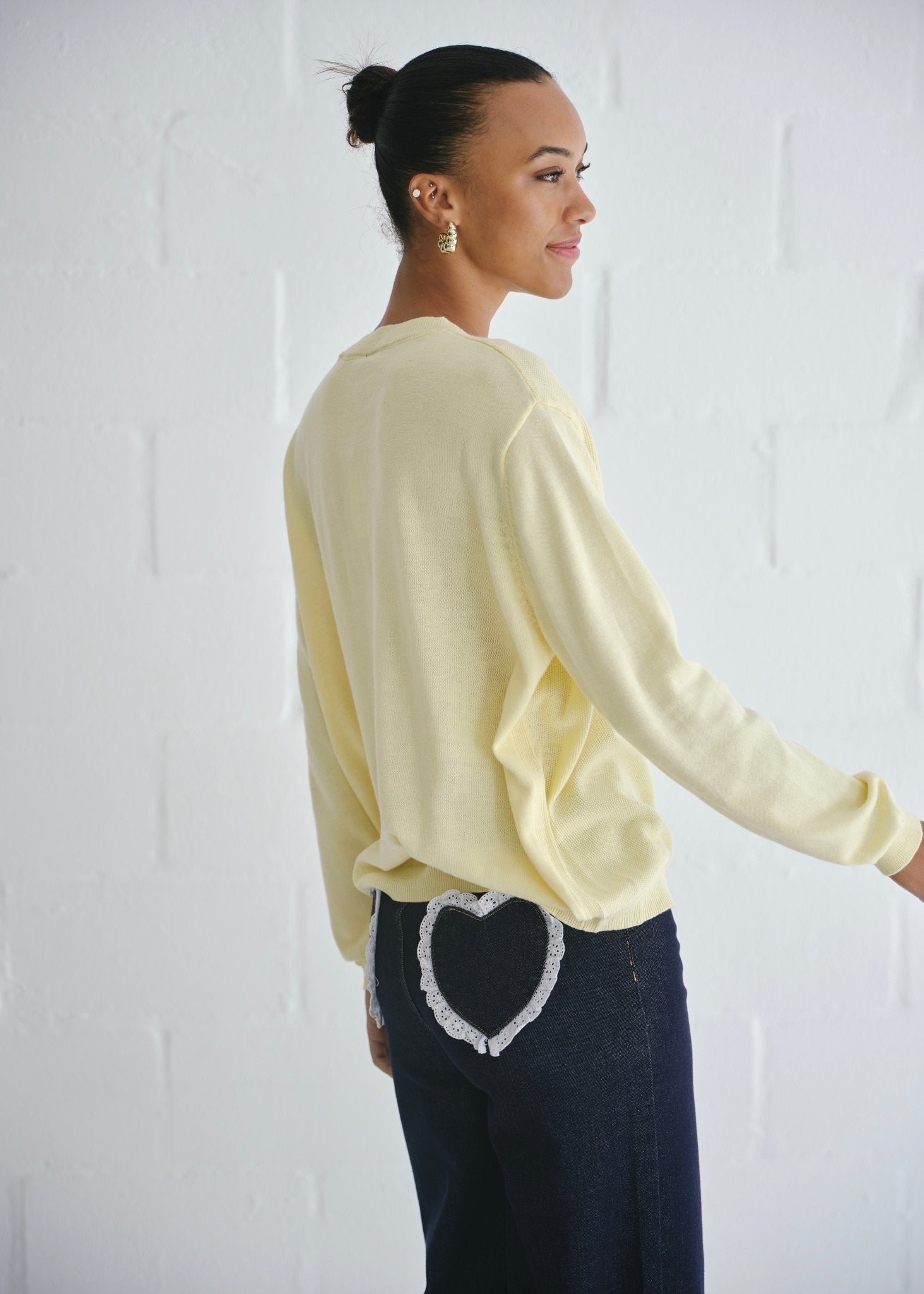 View our The Multi - Button Cardigan In Yellow - by Tribute Store