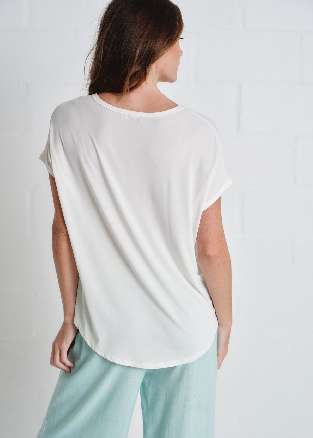 View our The One Thin V neck Tee In Off White - by Tribute Store