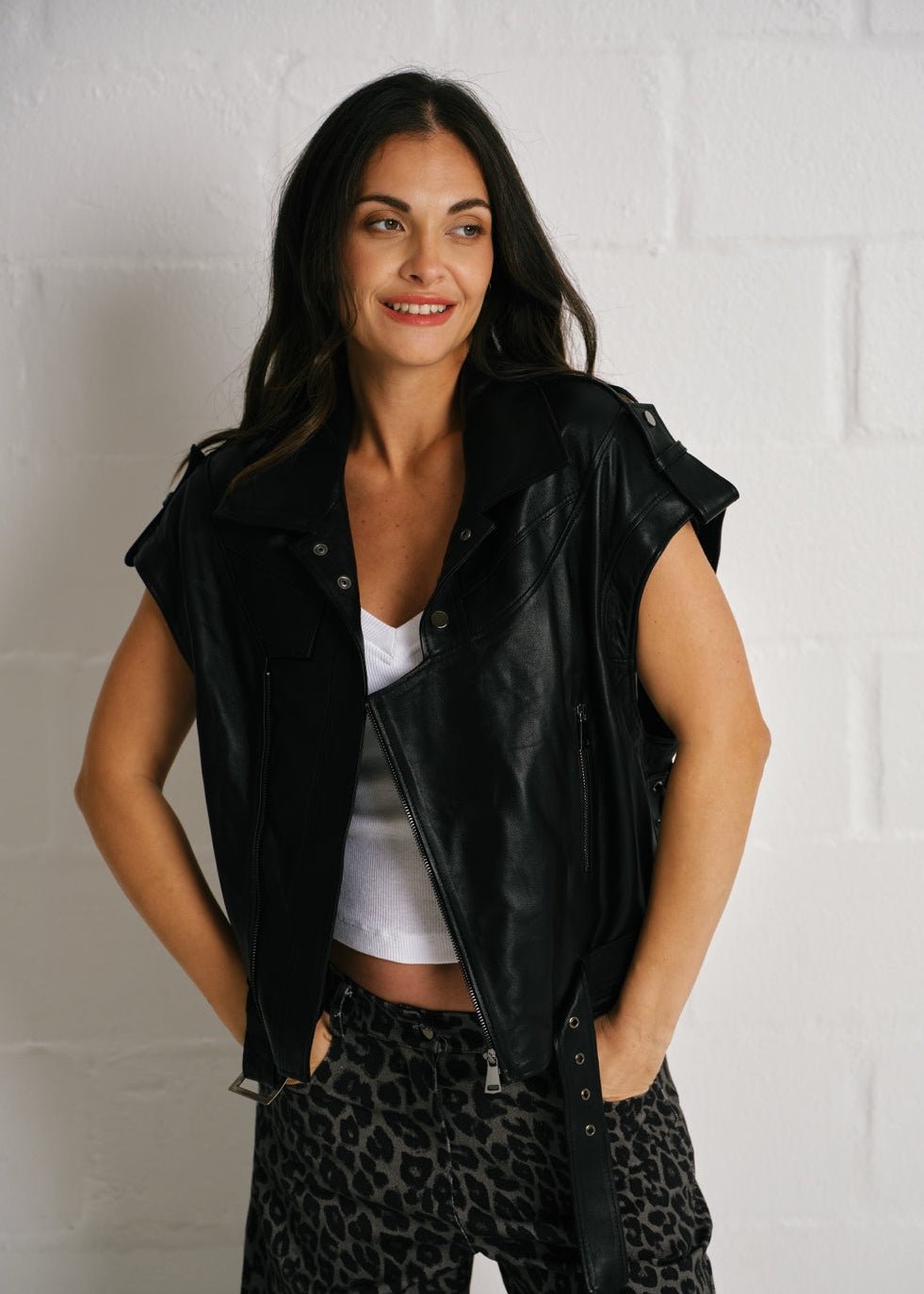 View our The Ringleader Genuine Lambskin Leather Jacket in Jet Black - by Tribute Store