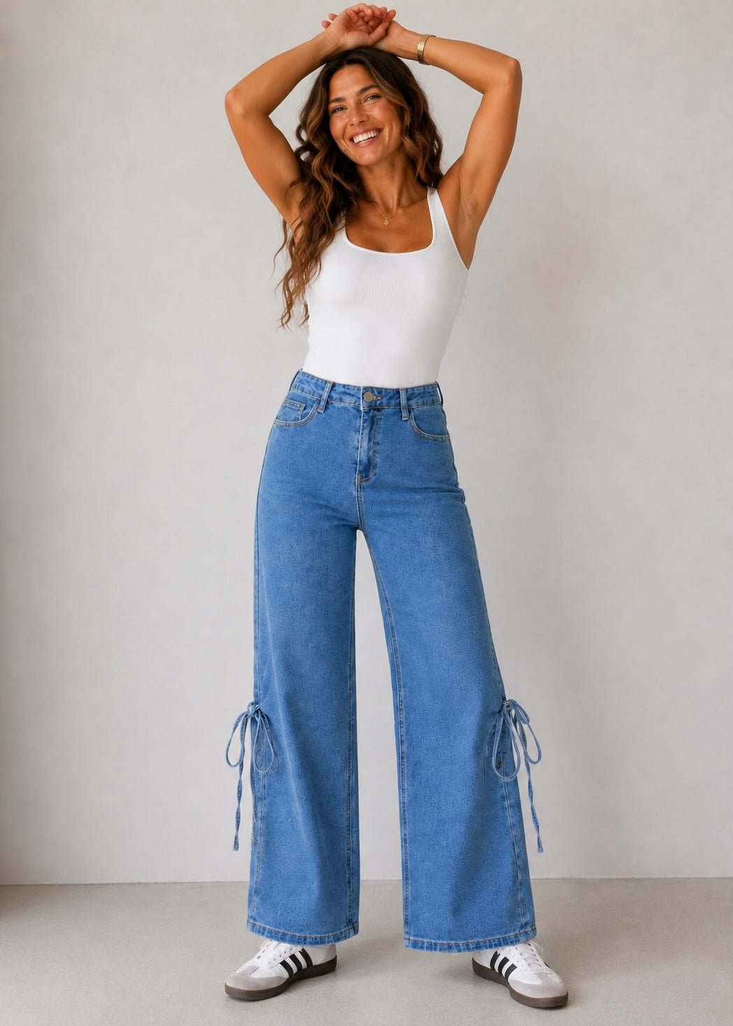 View our Tie-Hem Wide Leg Denim - by Tribute Store
