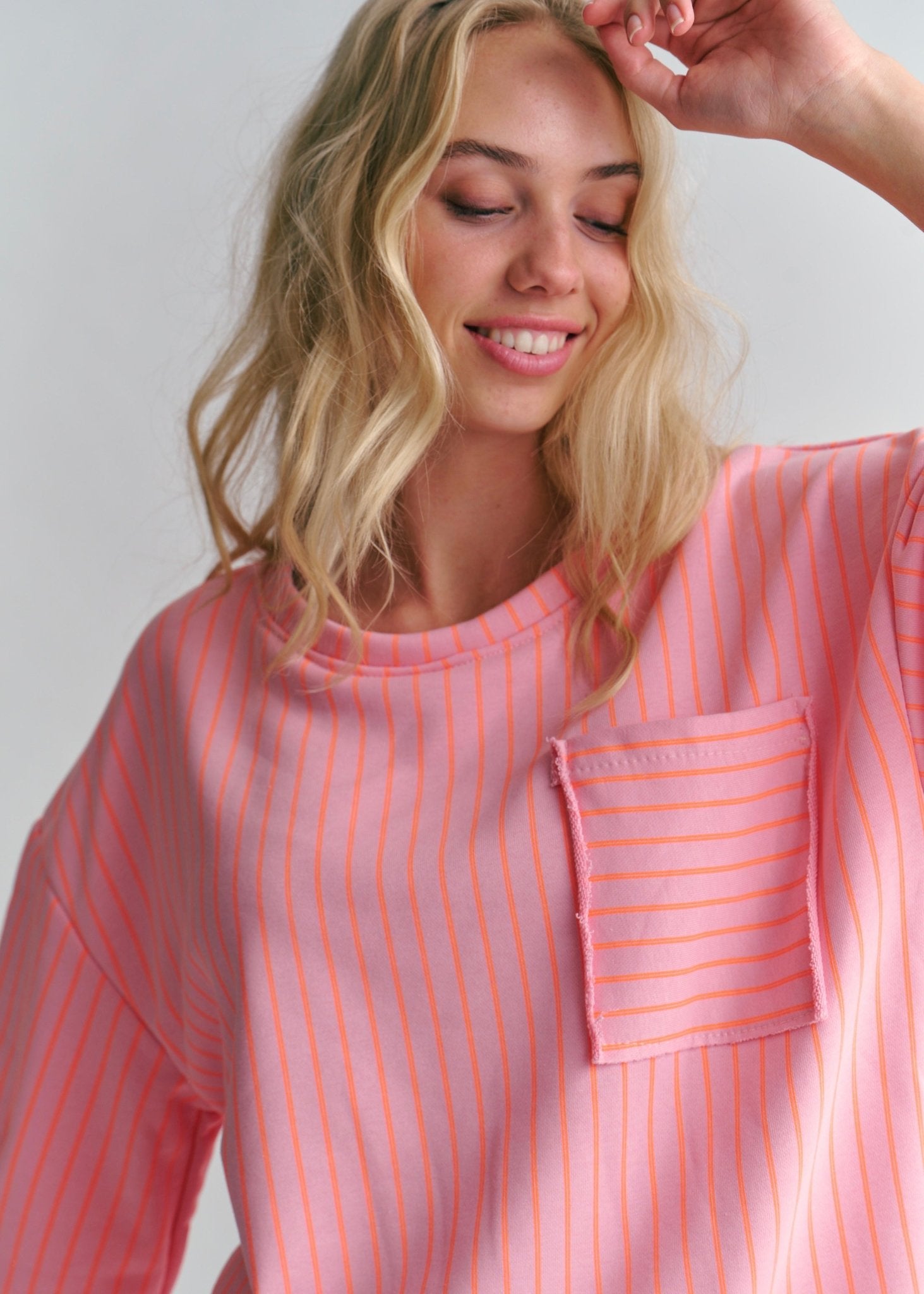 View our Tribeca Italian Stripe Tracksuit Tee Orange And Pink - by Tribute Store