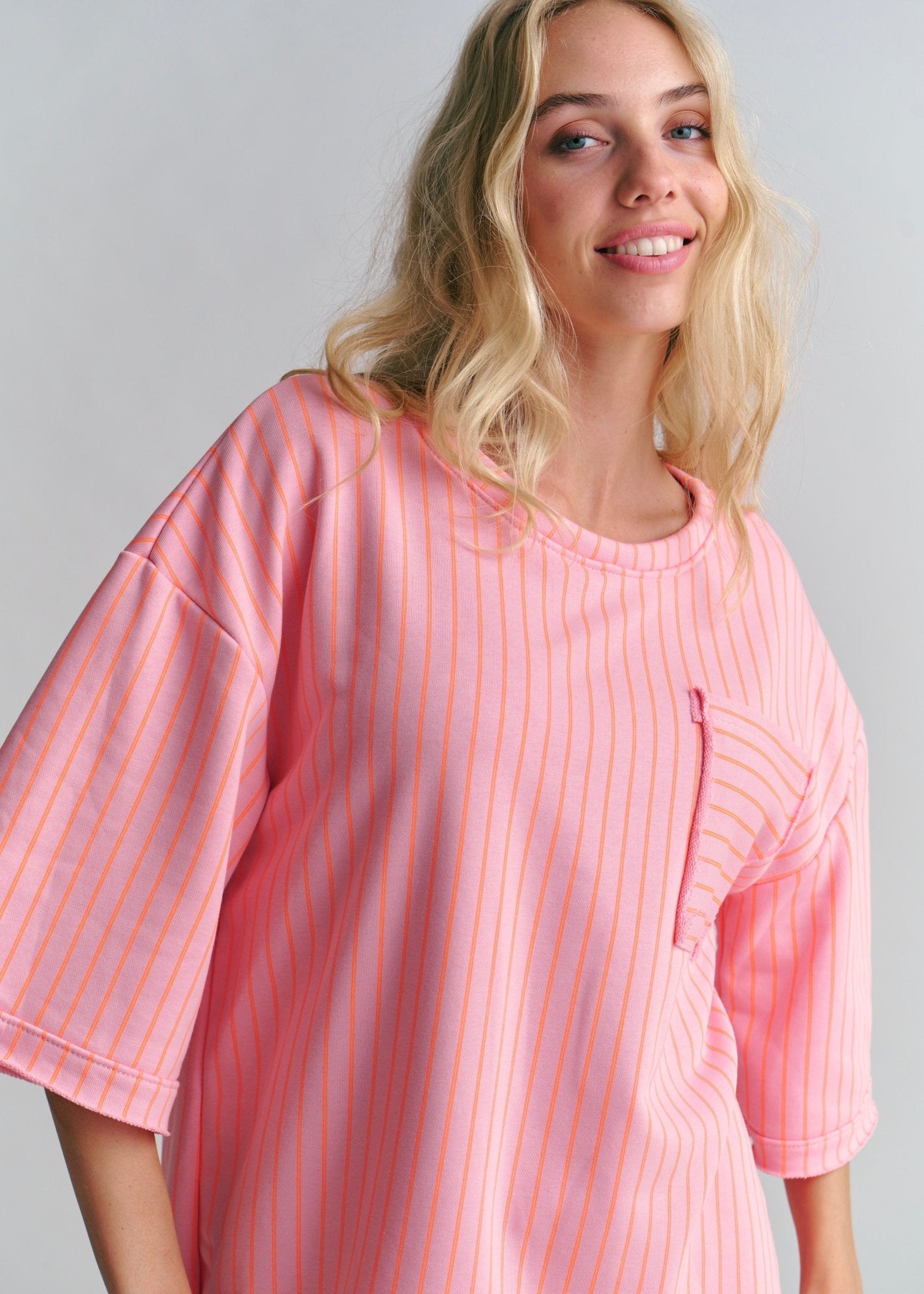 View our Tribeca Italian Stripe Tracksuit Tee Orange And Pink - by Tribute Store