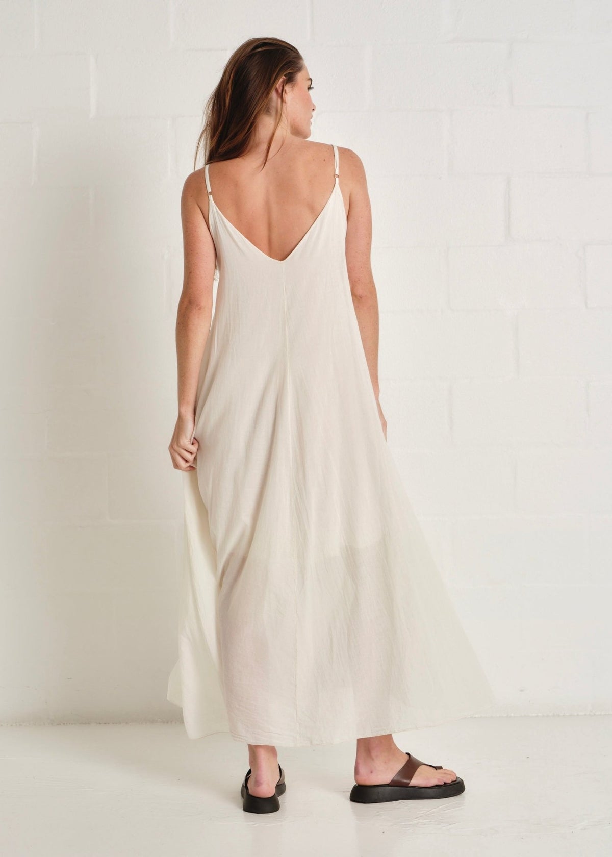 View our Tulum Strappy Cotton Maxi Dress In Cream - by Tribute Store