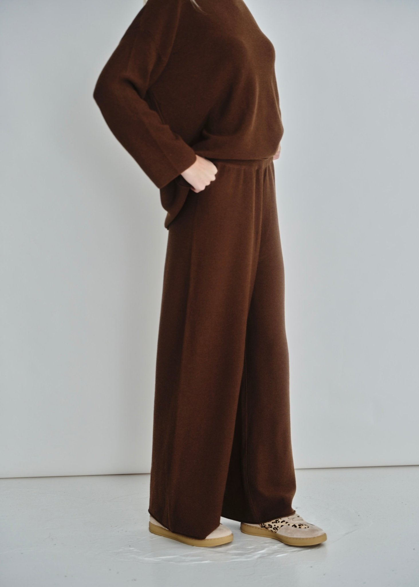 View our Tustin Luxe Knit Pants In Chocolate - by Tribute Store