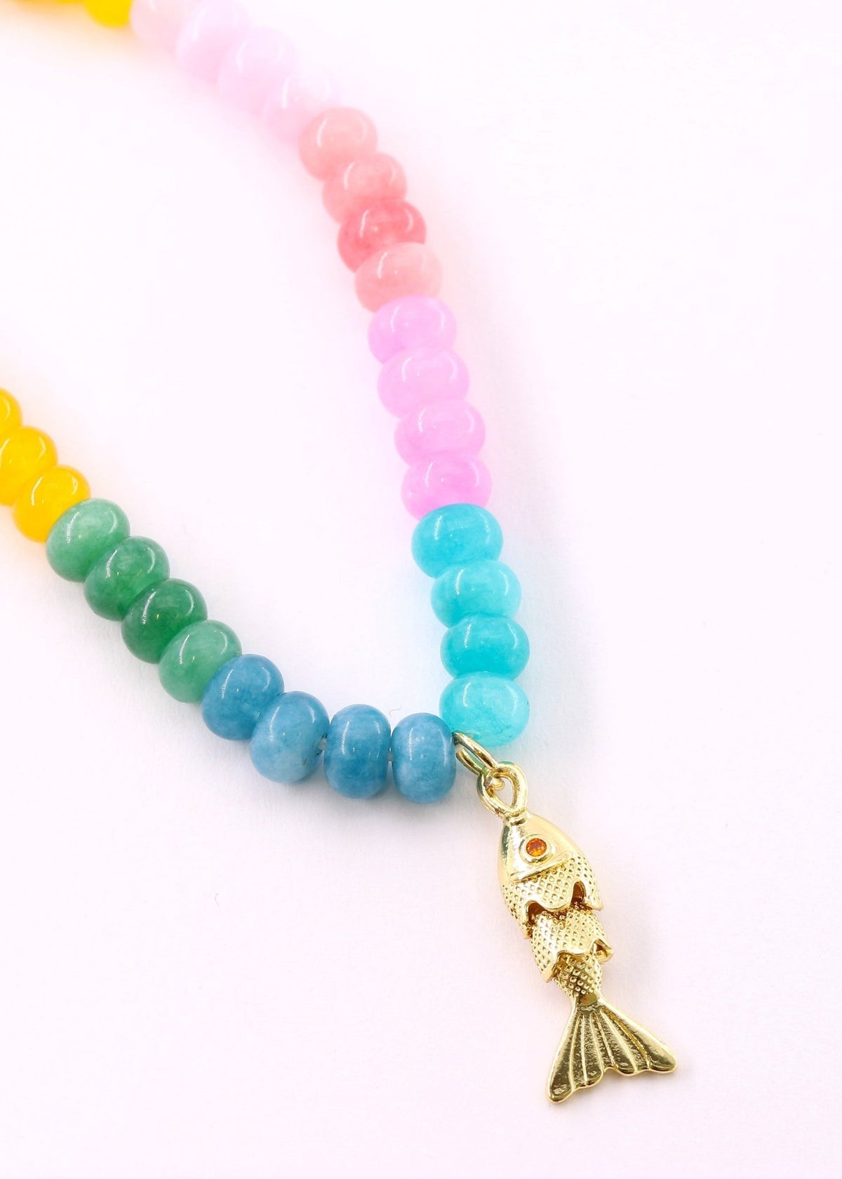 View our Tutti Fruity Rainbow Stone Fish Necklace - by Tribute Store