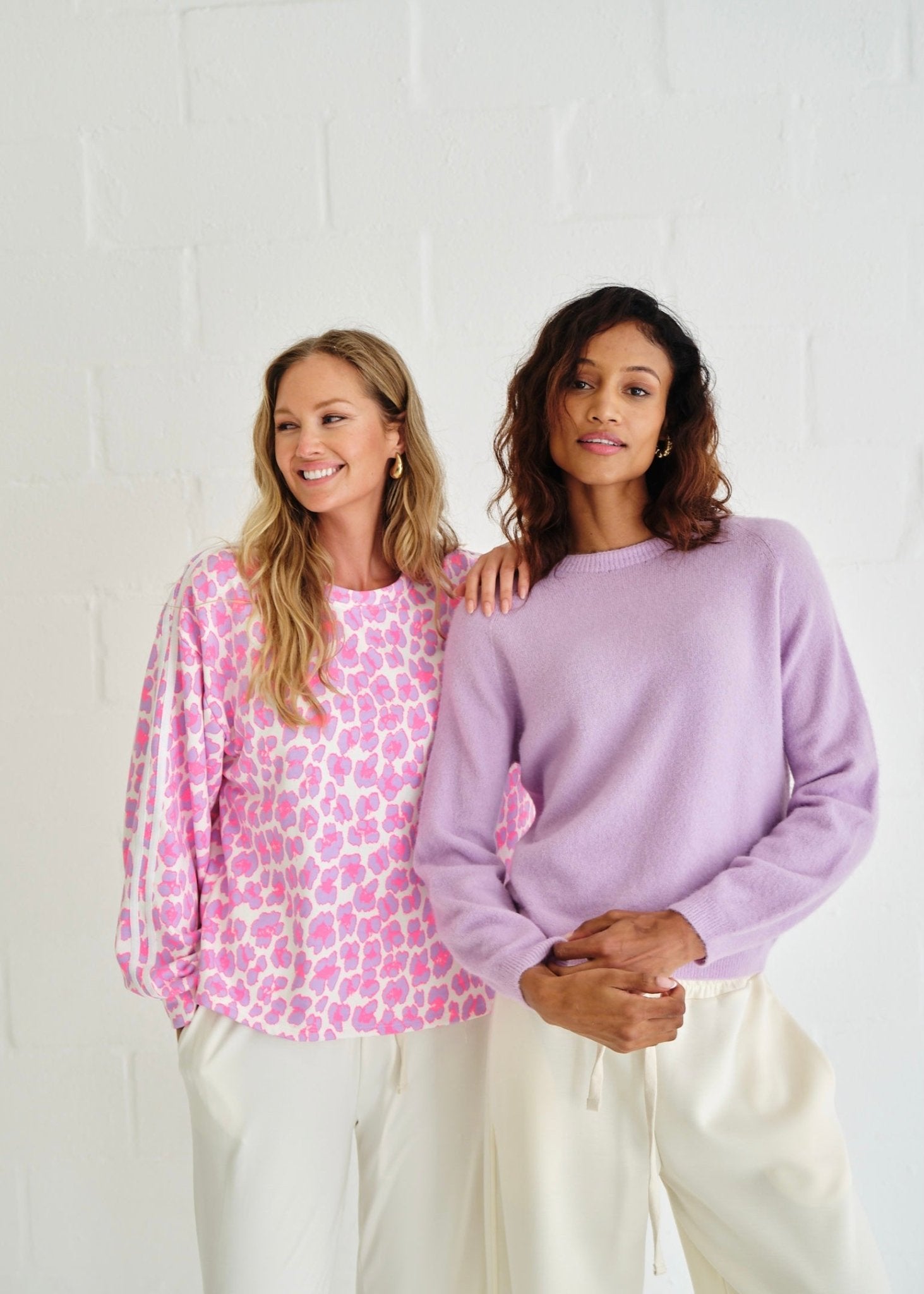 View our Zephyr Italian Cotton Leopard Jumper In Lilac, Pink And White - by Tribute Store