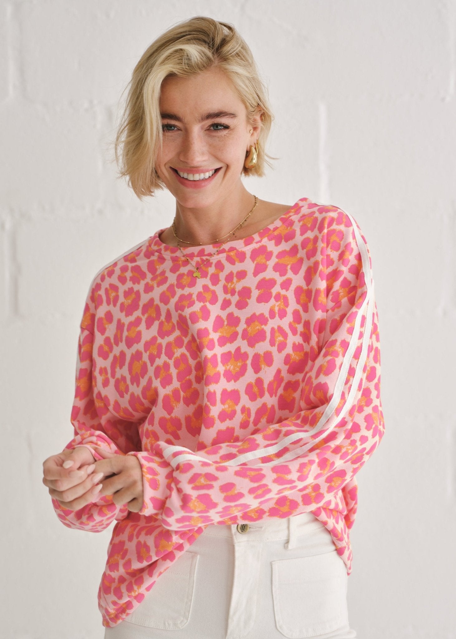 View our Zephyr Italian Cotton Leopard Jumper In Pink - by Tribute Store