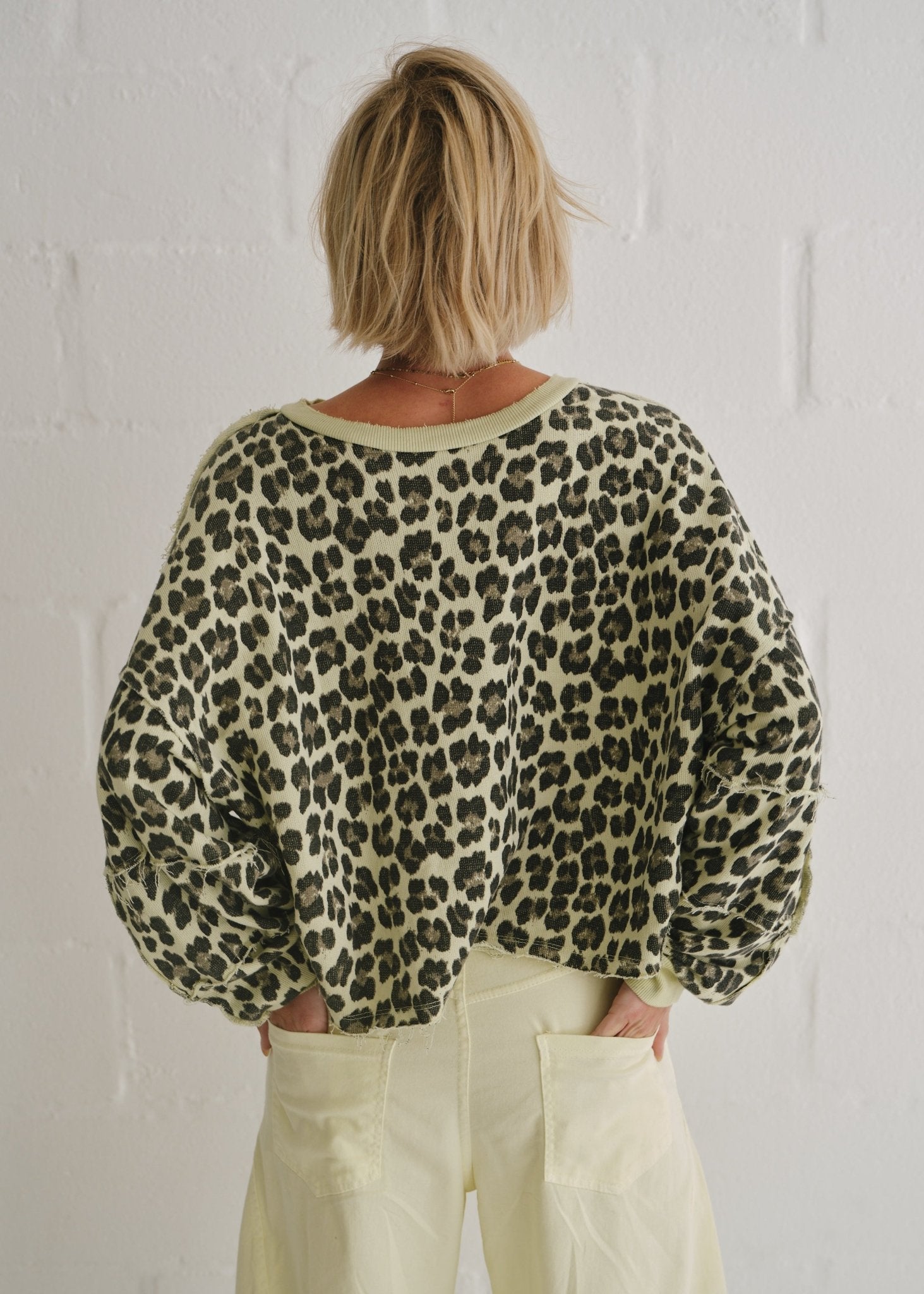 View our Zephyr Italian Leopard Cotton Jumper In Chartreuse - by Tribute Store