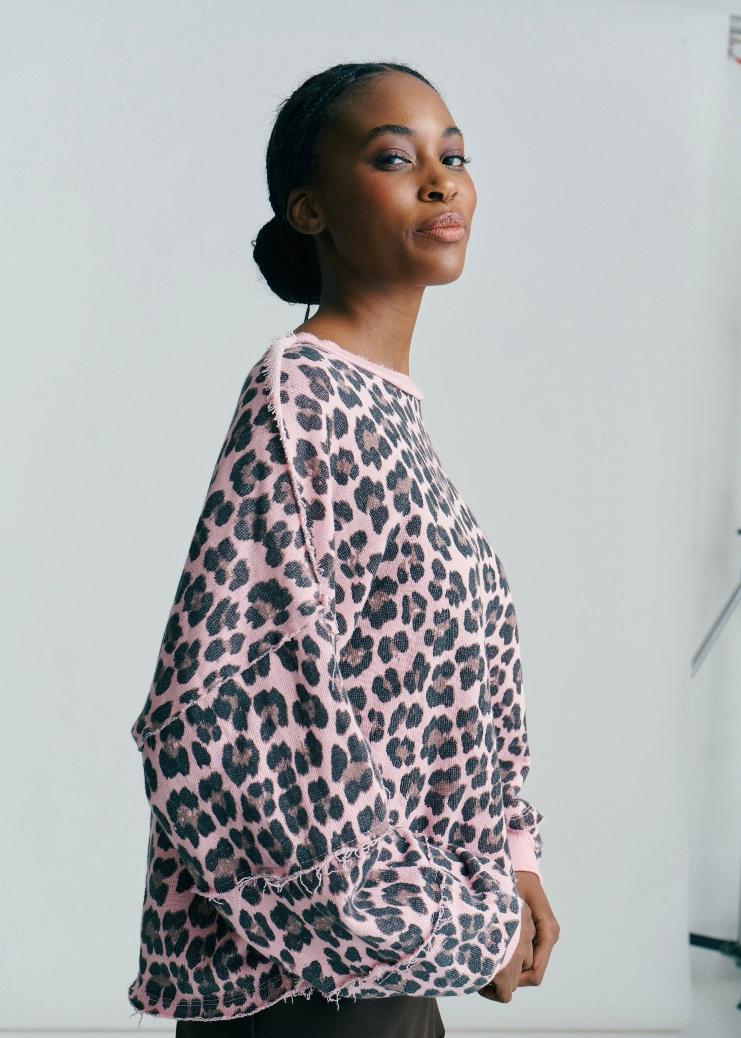 View our Zephyr Italian Leopard Cotton Jumper In Dark Pink - by Tribute Store