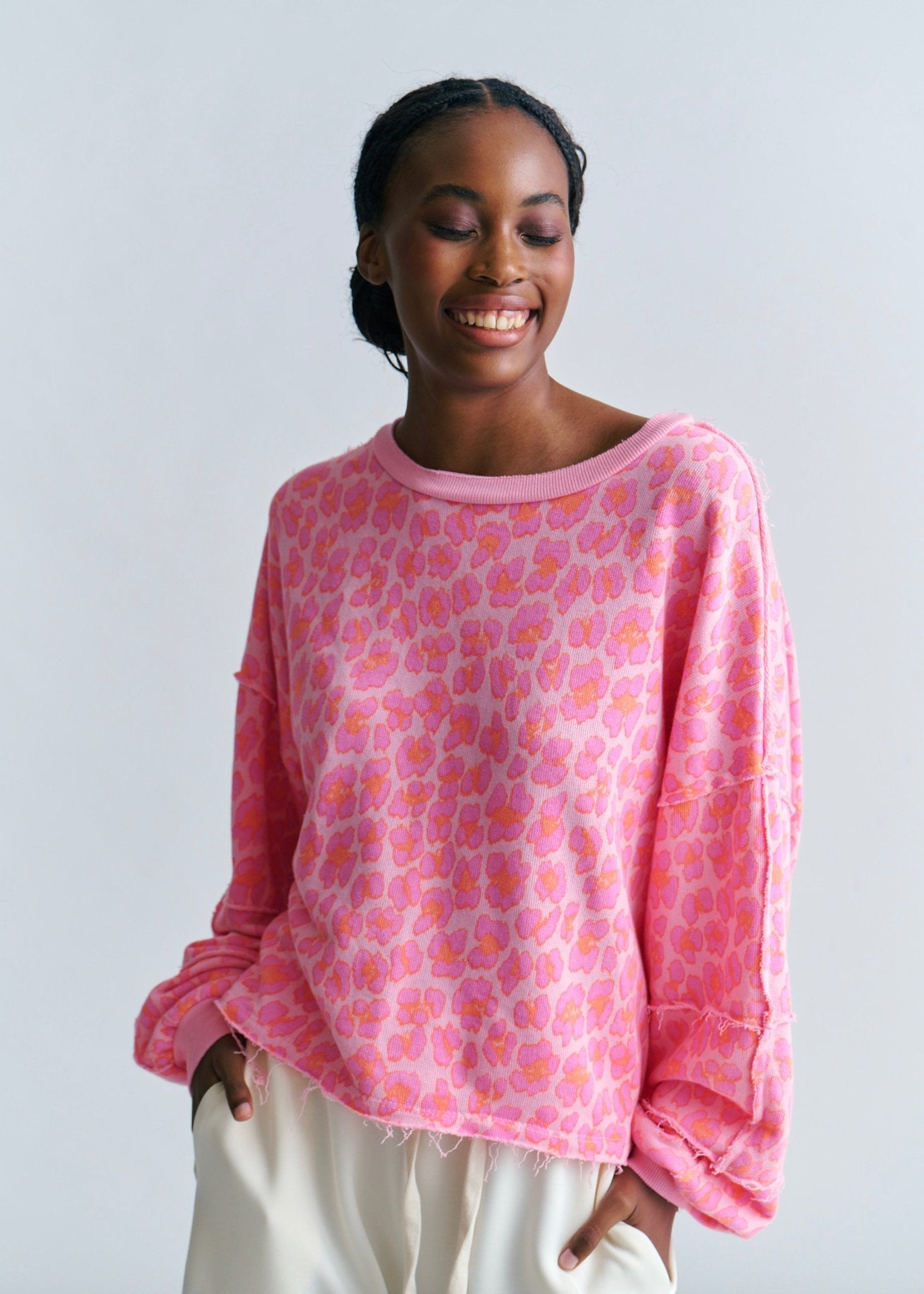 View our Zephyr Italian Leopard Cotton Jumper In Pink - by Tribute Store