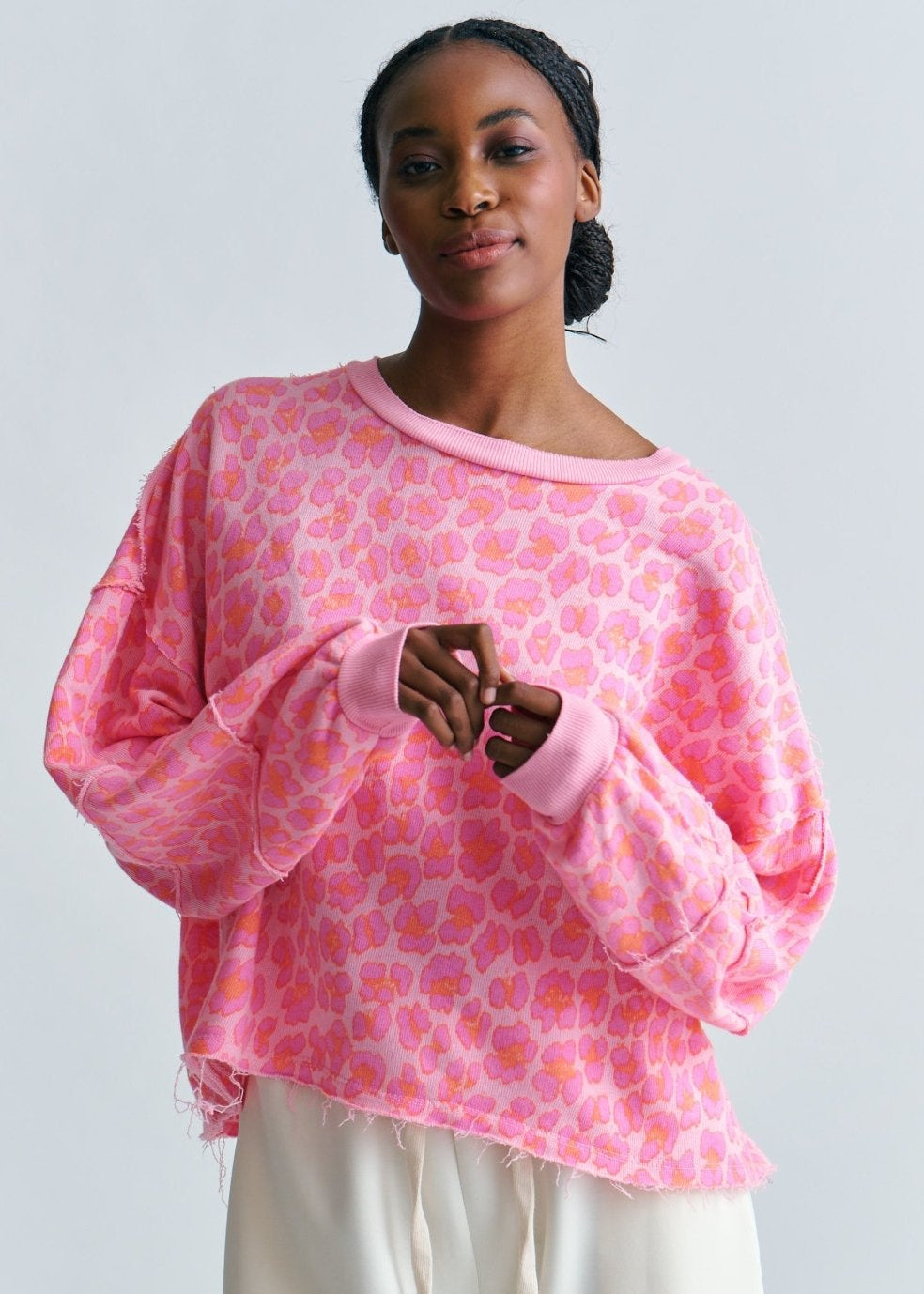 View our Zephyr Italian Leopard Cotton Jumper In Pink - by Tribute Store