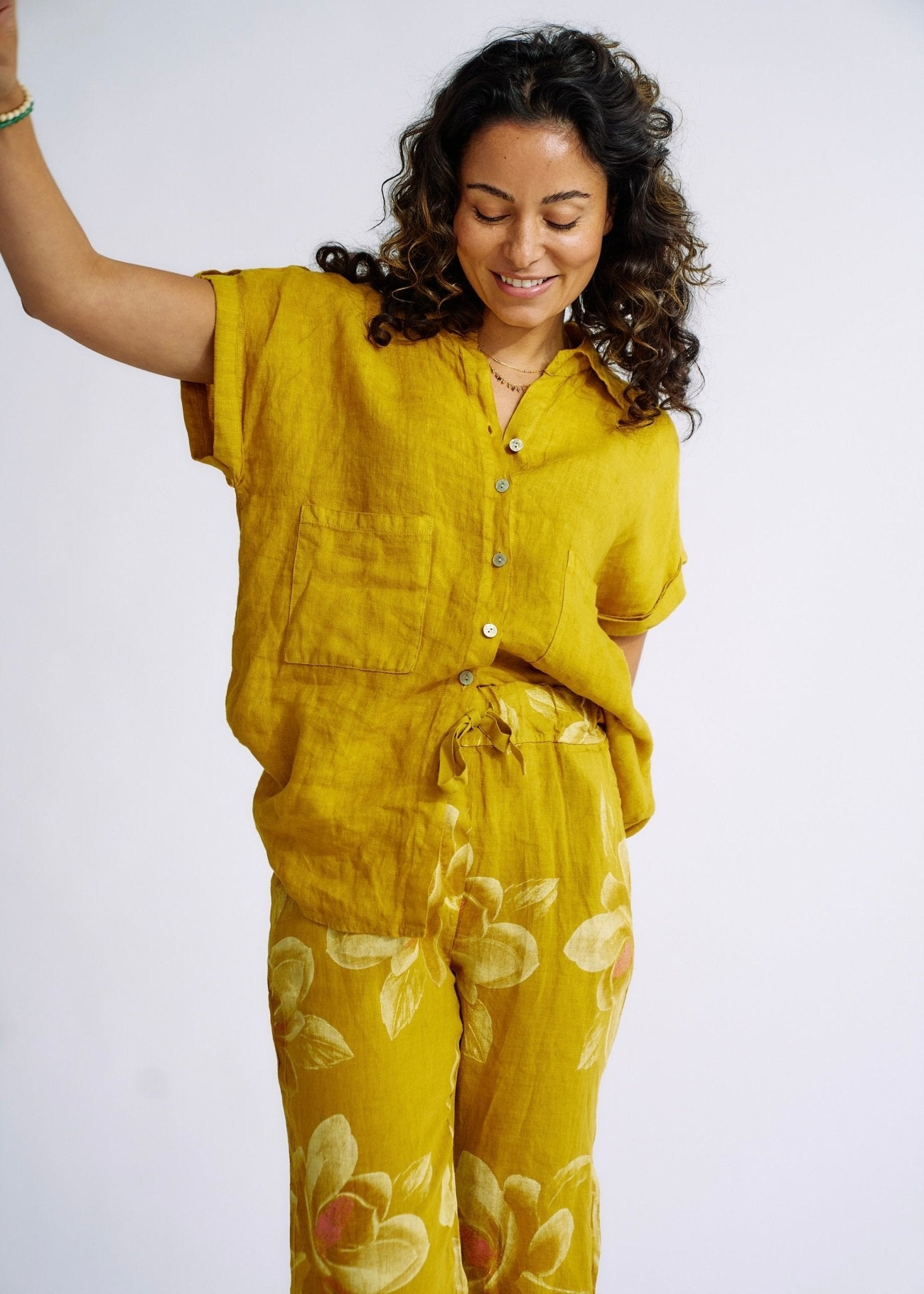 Pure Linen Italian Shirt in Deep YellowTOPS - Tribute Store