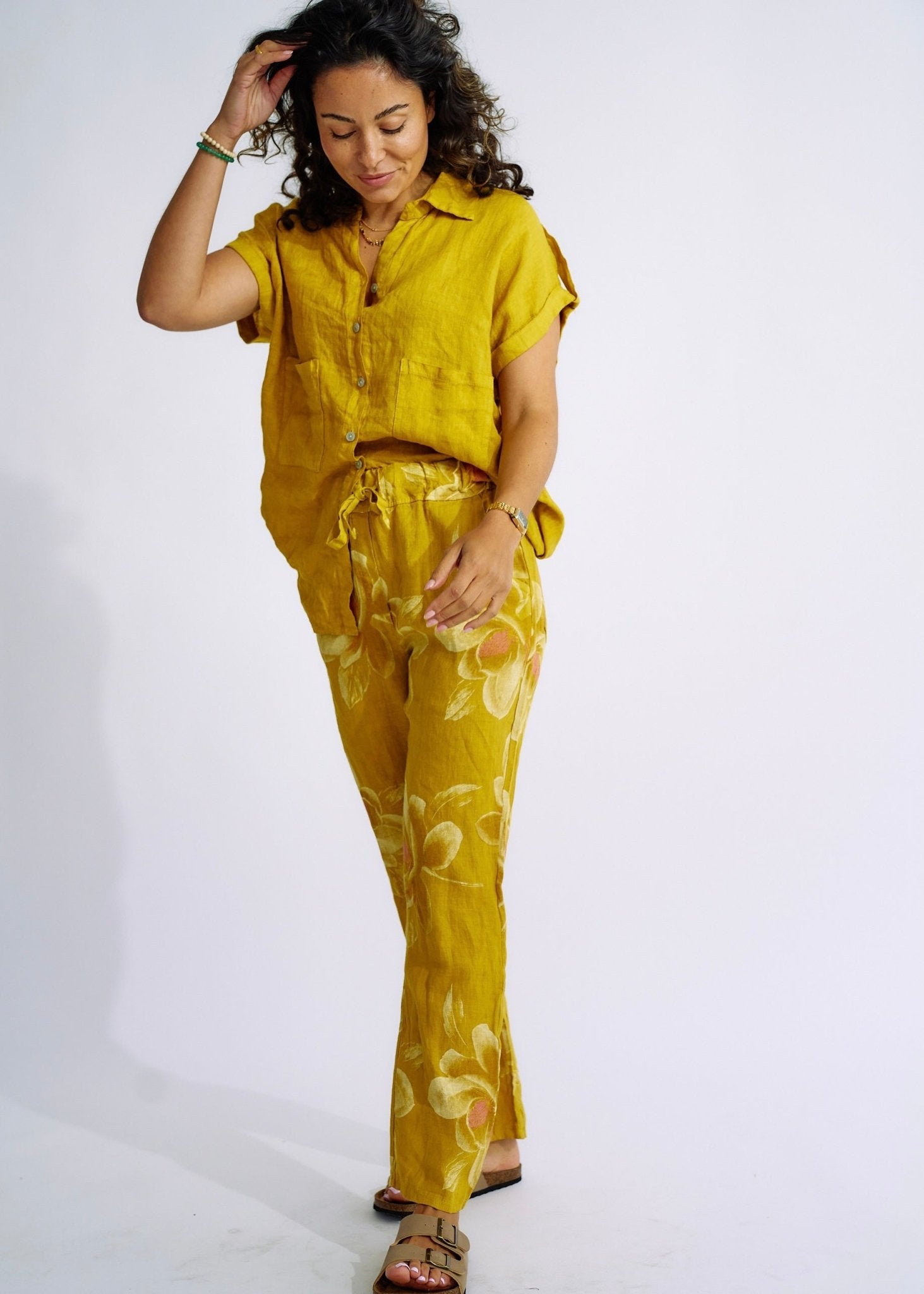 Pure Linen Italian Shirt in Deep YellowTOPS - Tribute Store