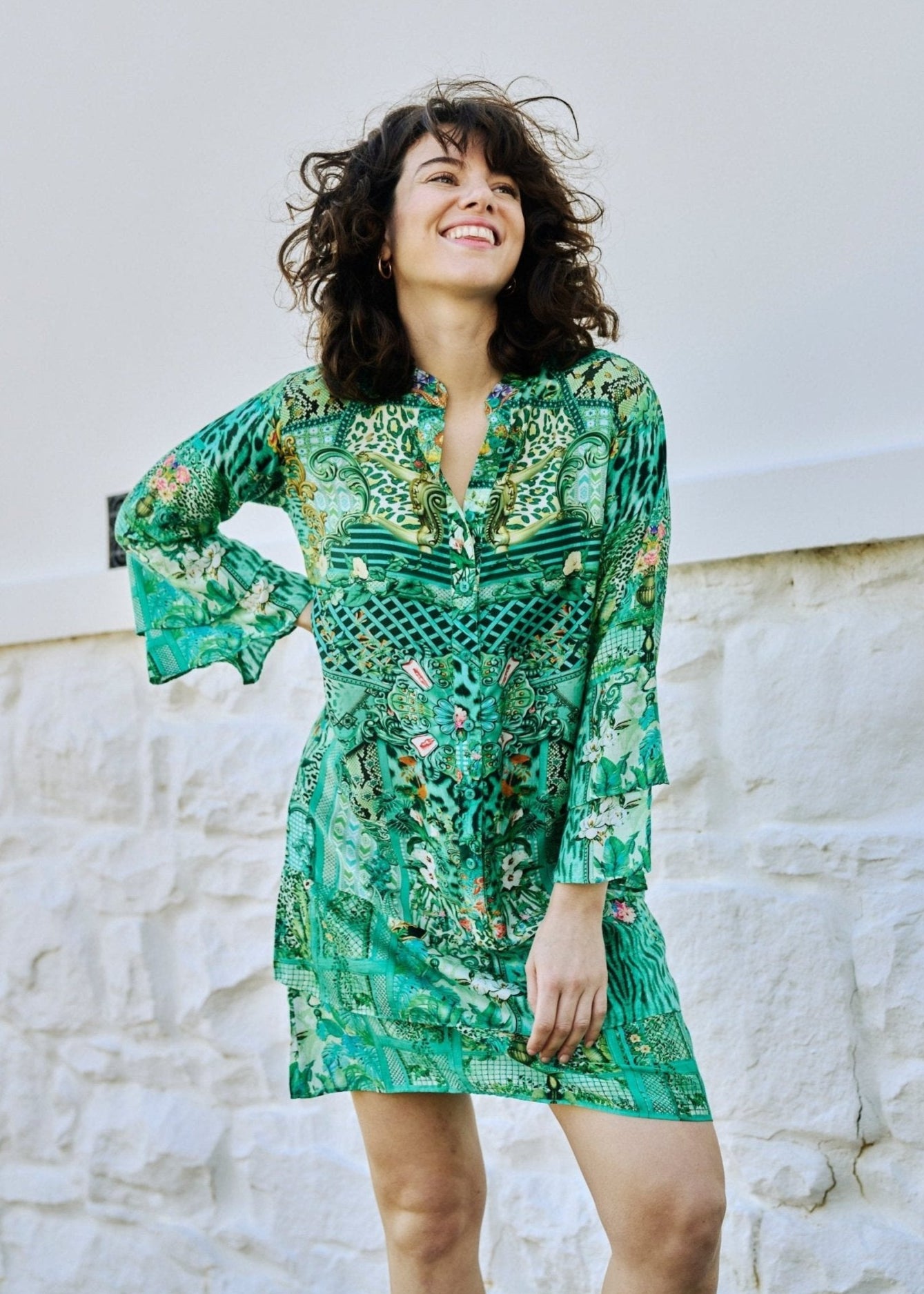 View our Symphony Dress With Paisley Print In Ocean Green - The ultimate DRESSES created by ICONIC and sold here, at Tribute Store