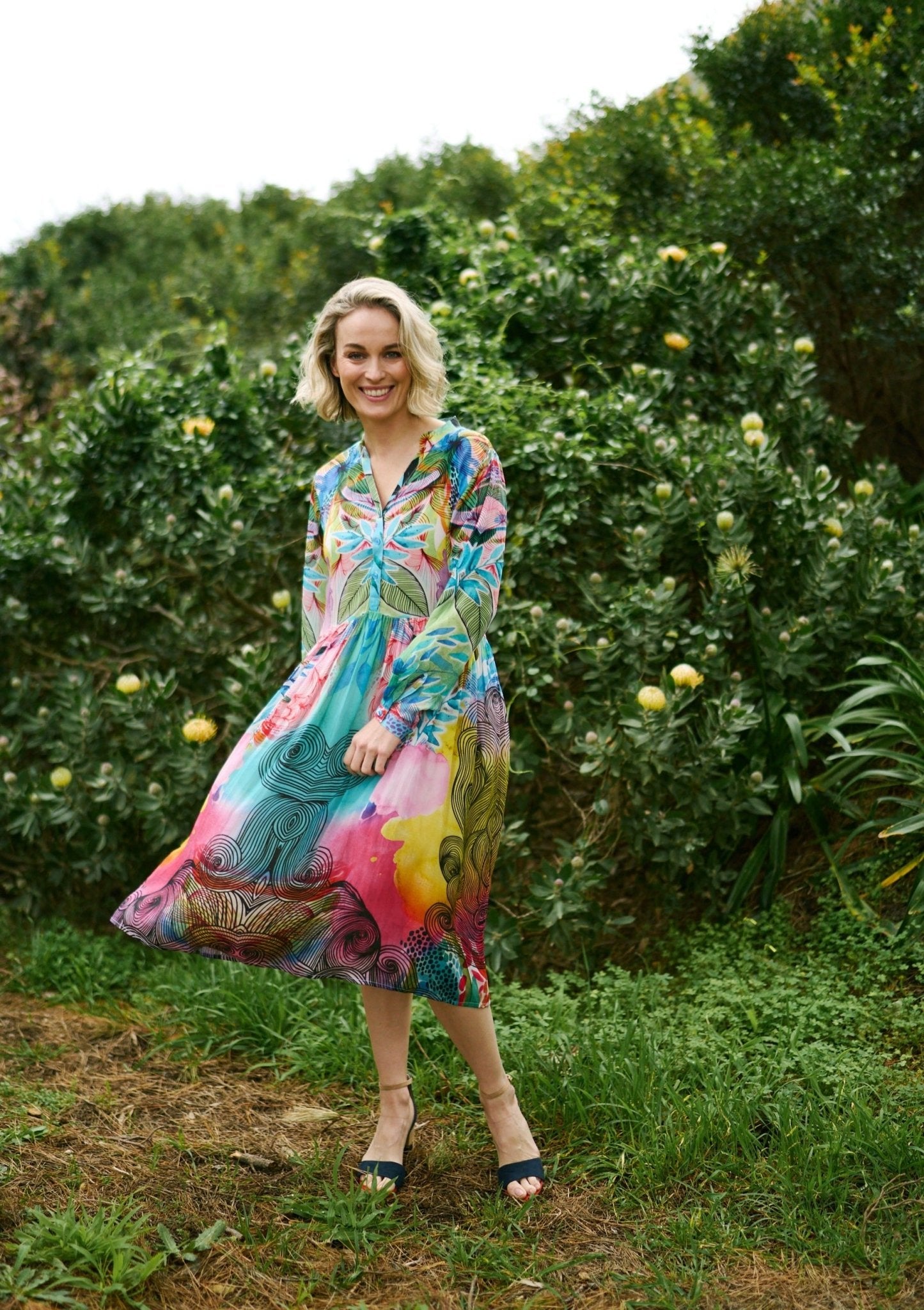 Belize Dress With Rainbow Swirl Print - Tribute StoreICONIC