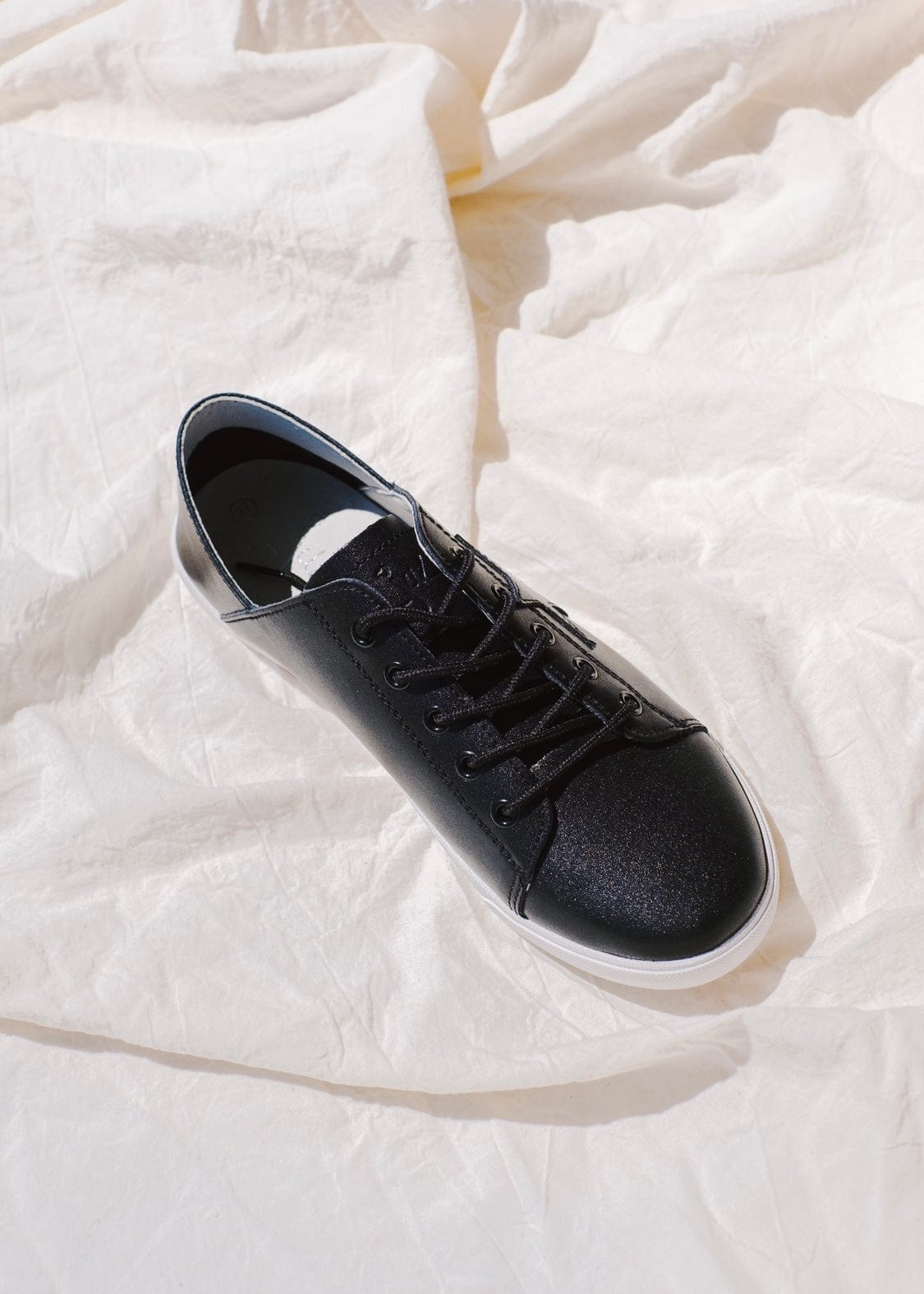 Black Leather Sneakers With Star - Tribute StoreJulz