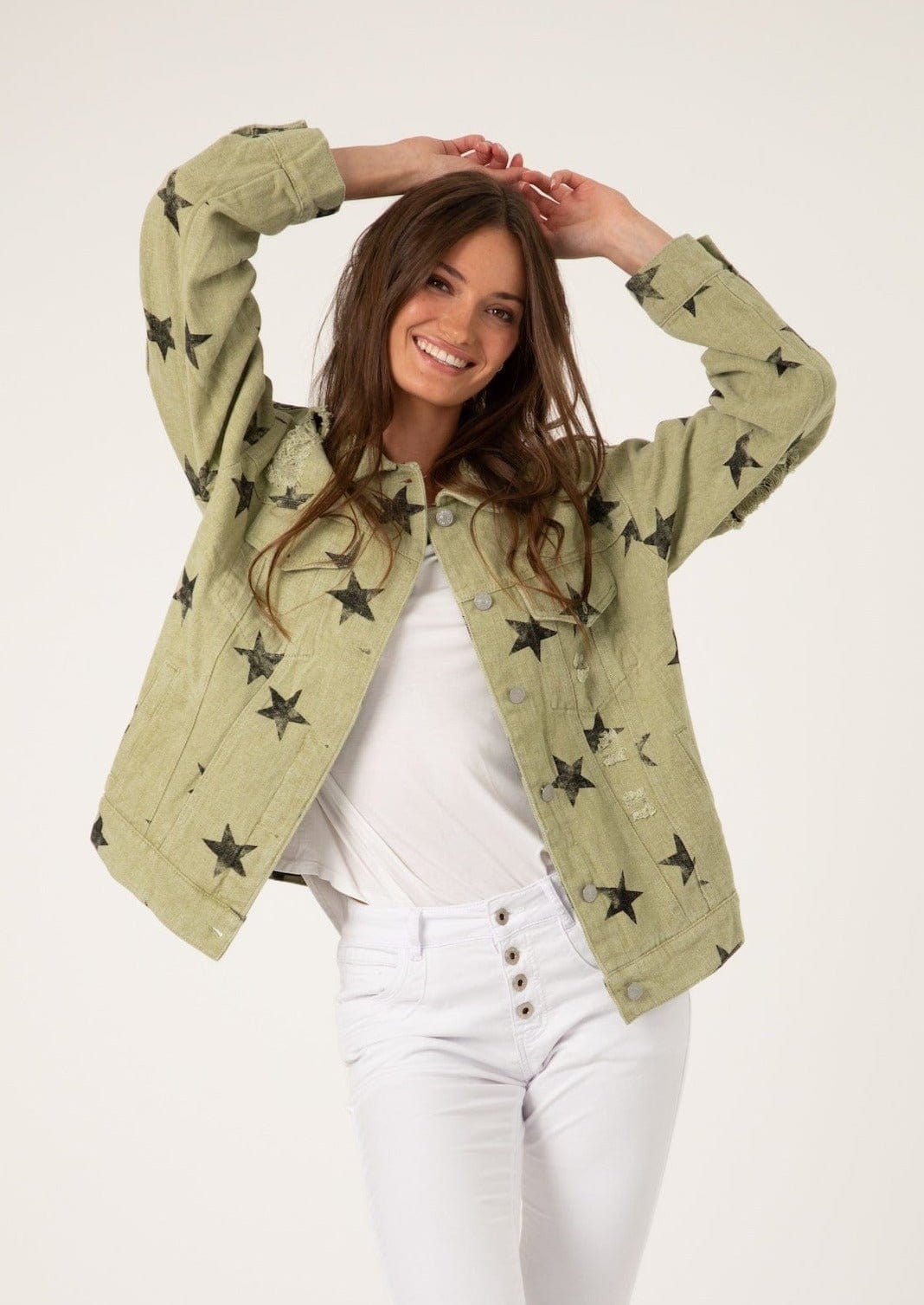 Khaki jacket clearance with stars