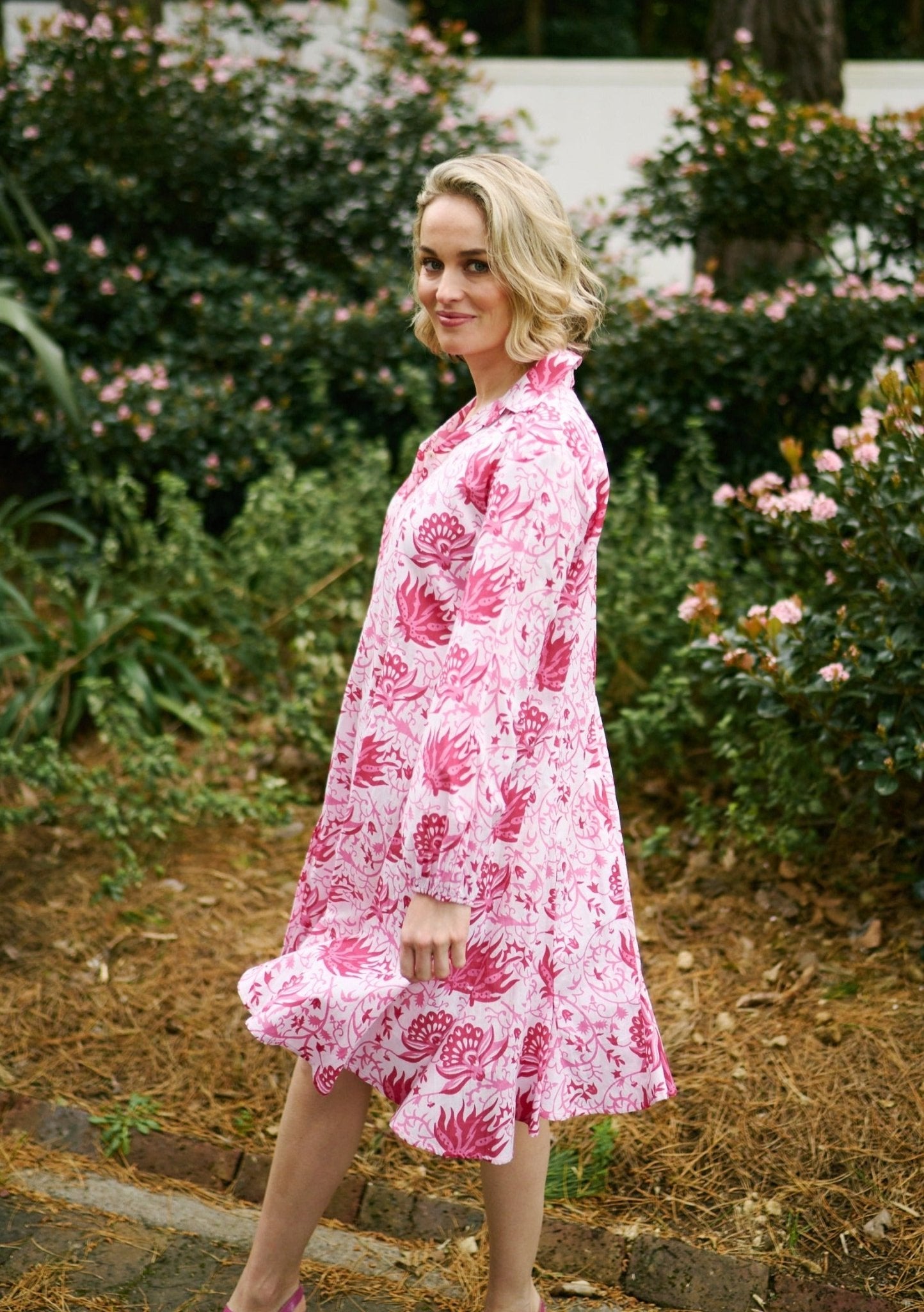 Flora Flair Dress With Spike Print In Hot Pink - Tribute StoreICONIC