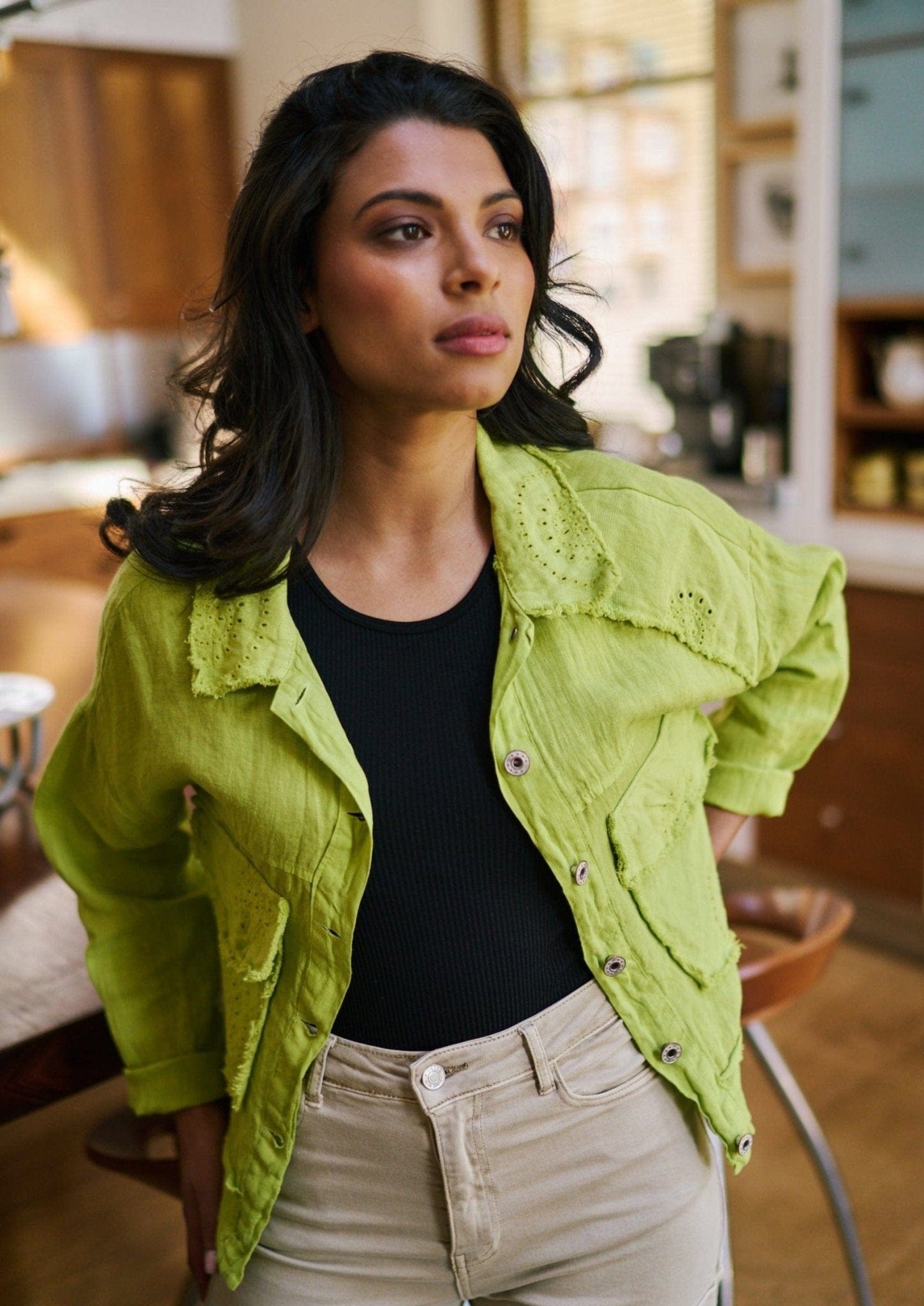 Italian Linen Jacket in Apple Green - Tribute StoreTRIBUTE