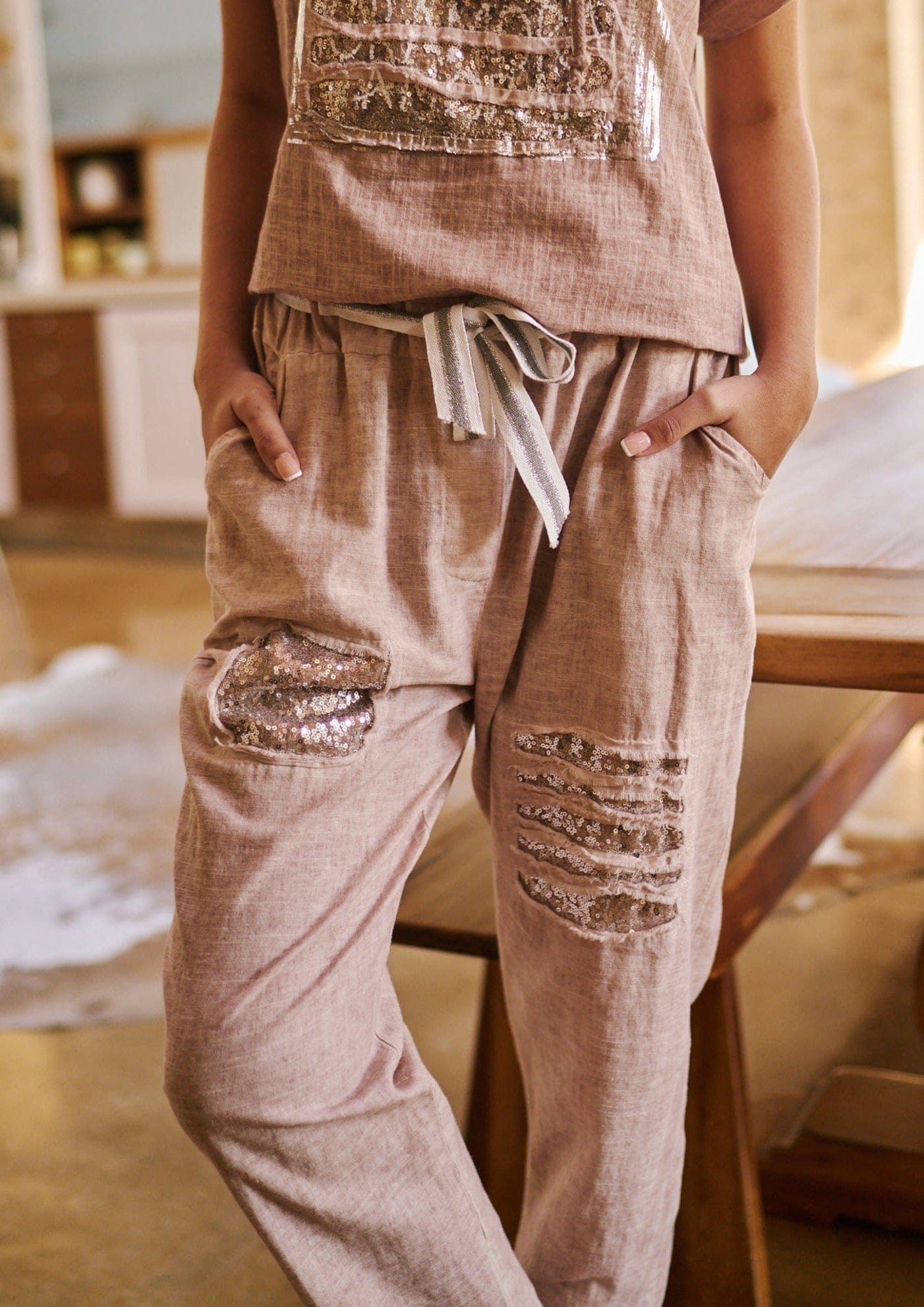 Sequin lounge online pants