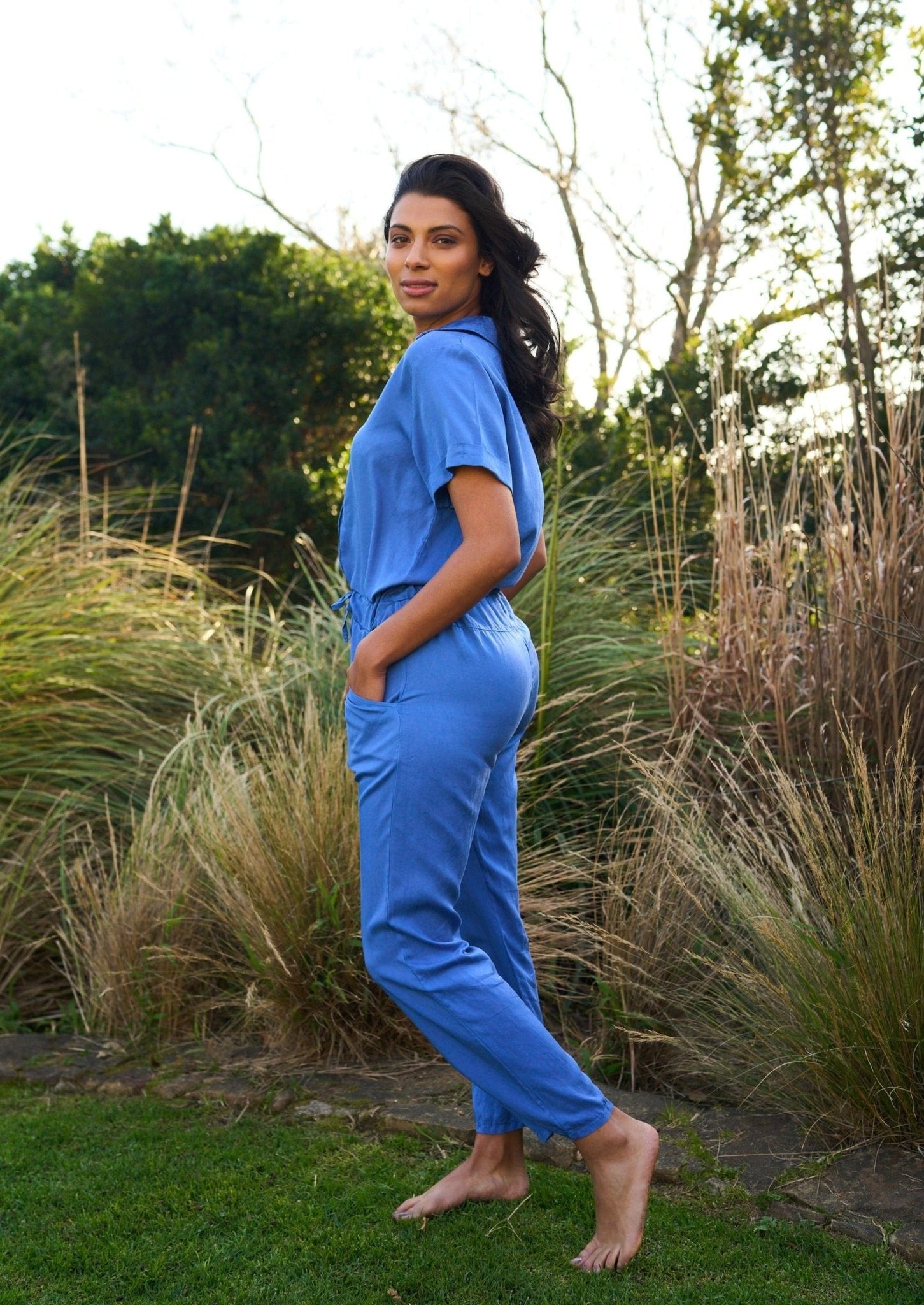 Electric hot sale blue jumpsuit