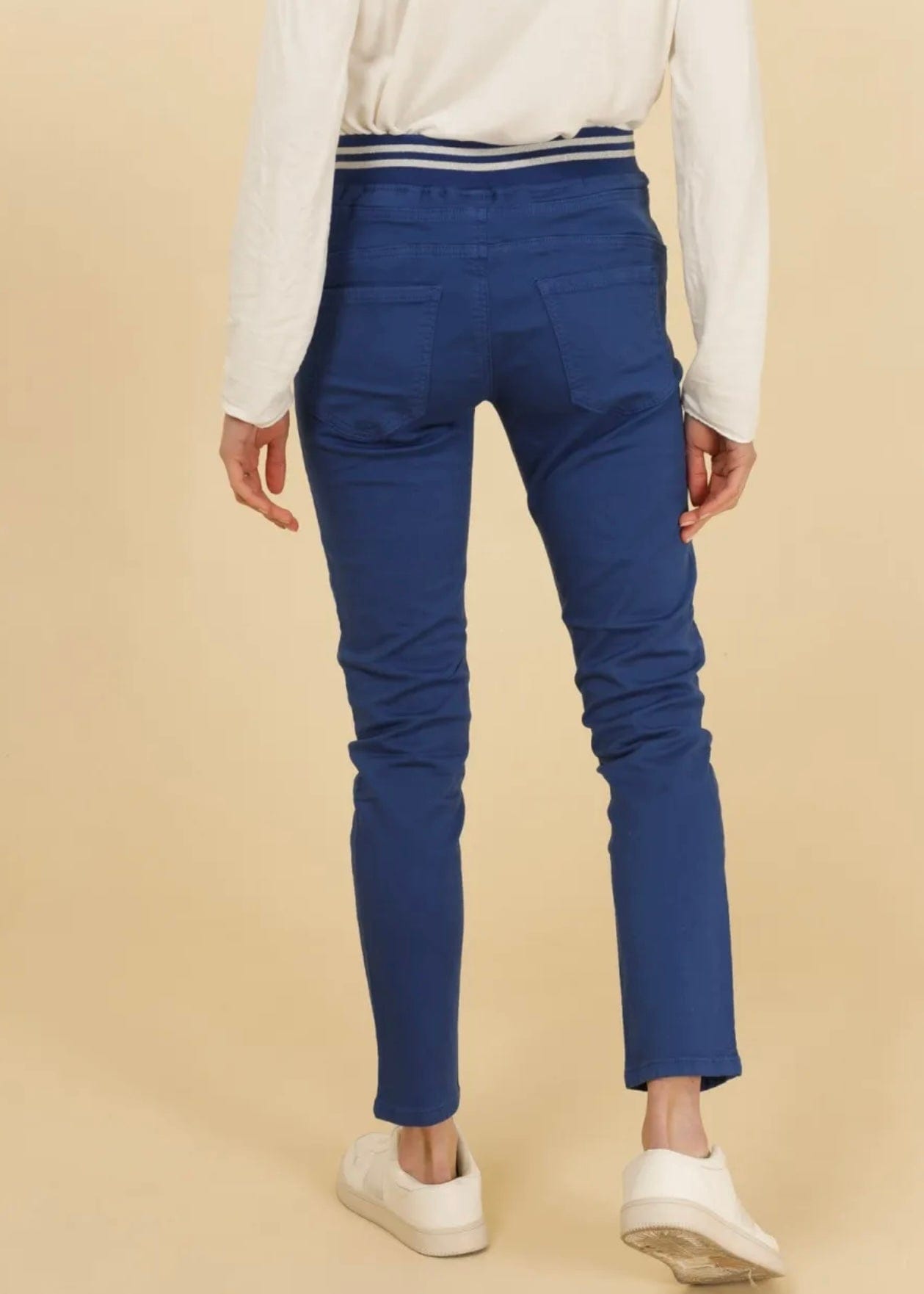 Mid-Rise Cotton Jogger Jeans in Marine Blue - Tribute StoreTRIBUTE