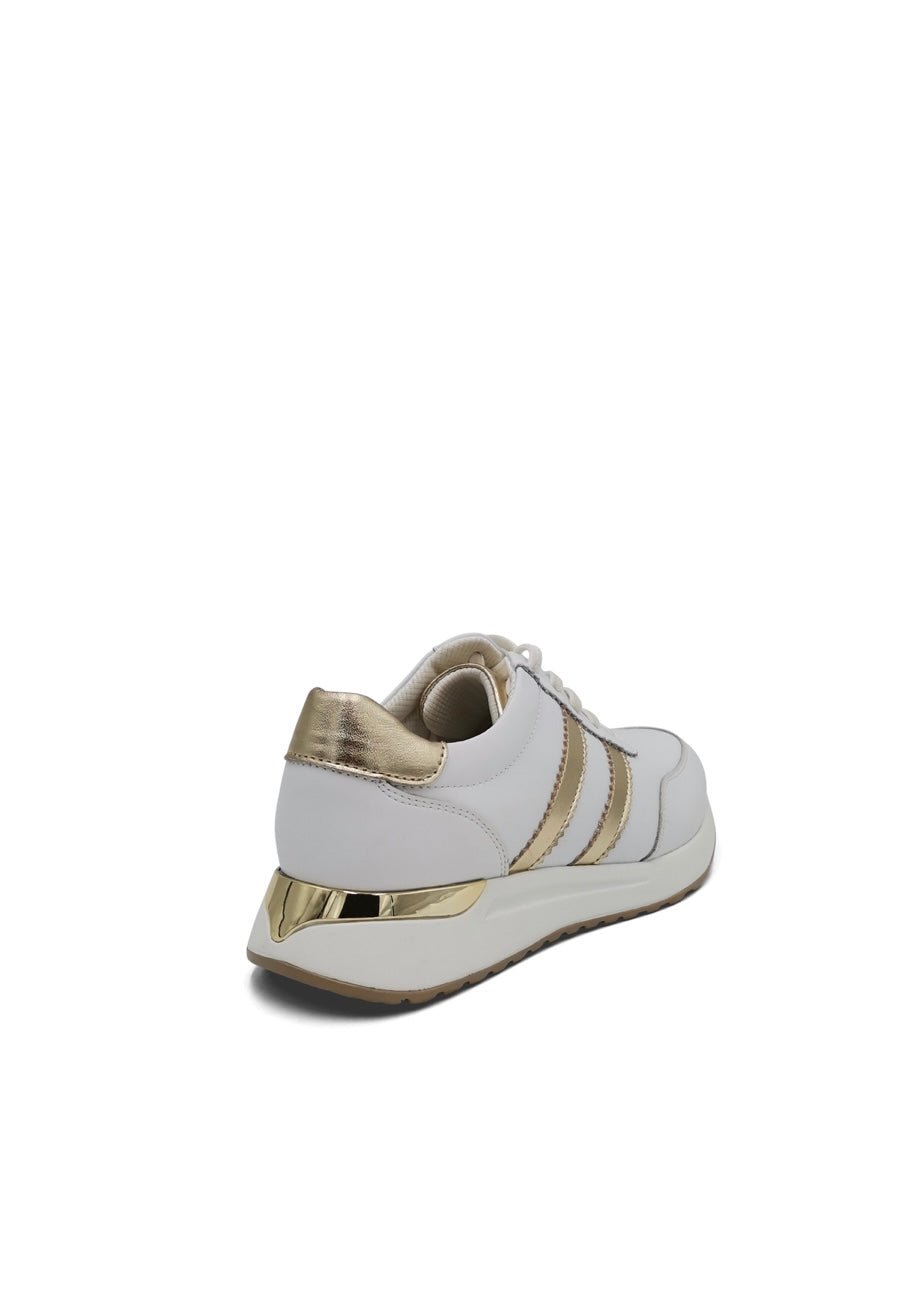 Paxton Sneaker In White And Gold - Tribute StoreJulz